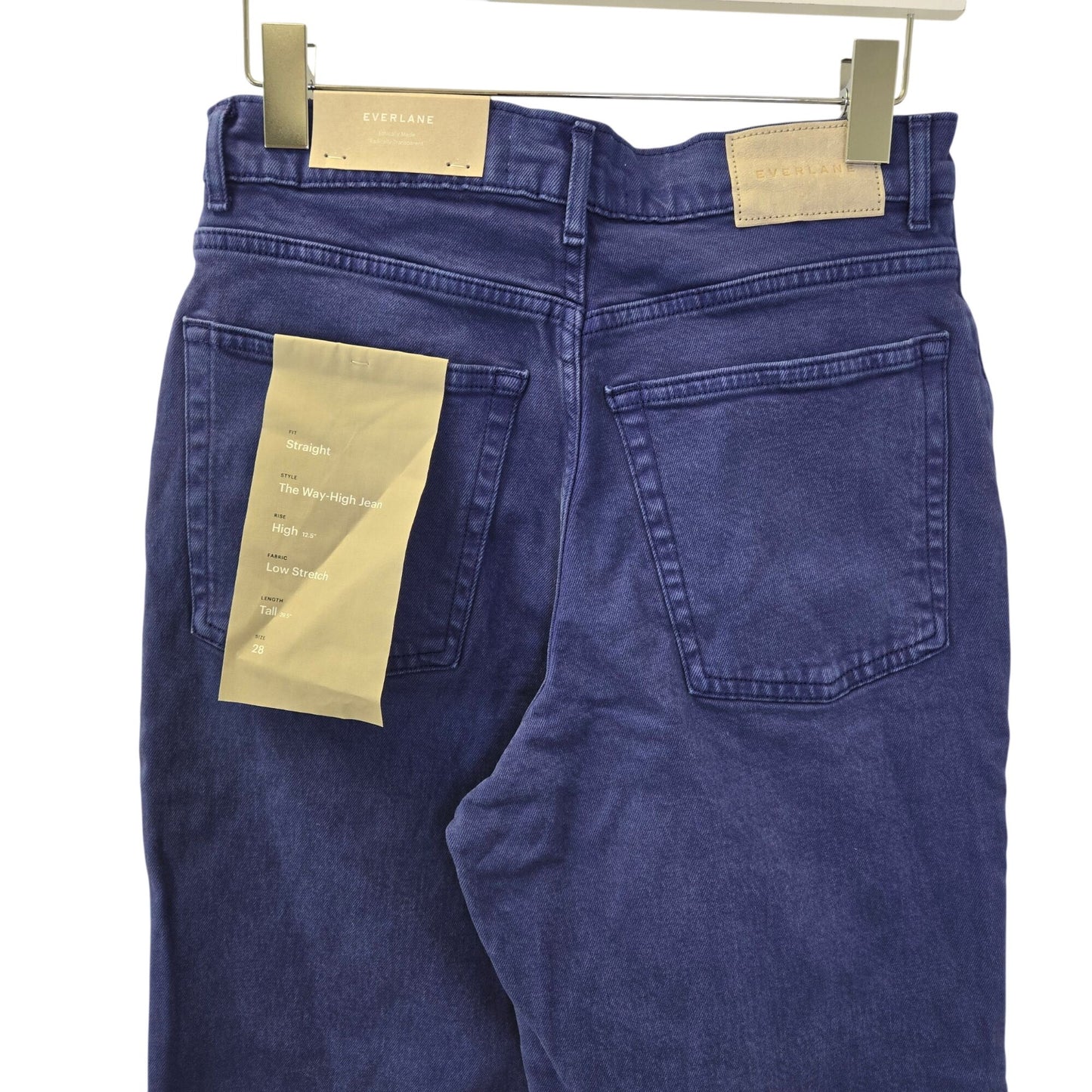 NWT Everlane The Way High Straight Jeans Size 26 Tall in Lapis Blue