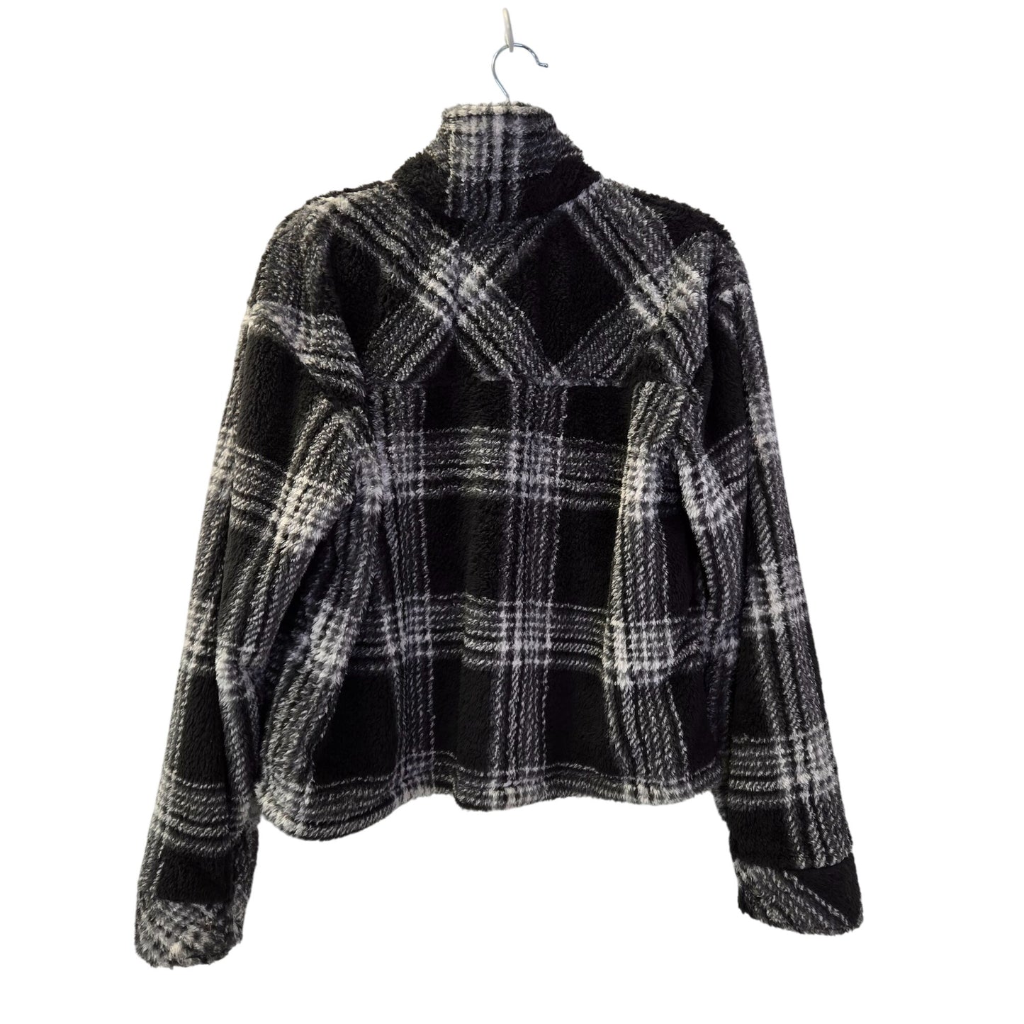 Thread & Supply Plaid Cropped Soft Teddy Jacket Size Large