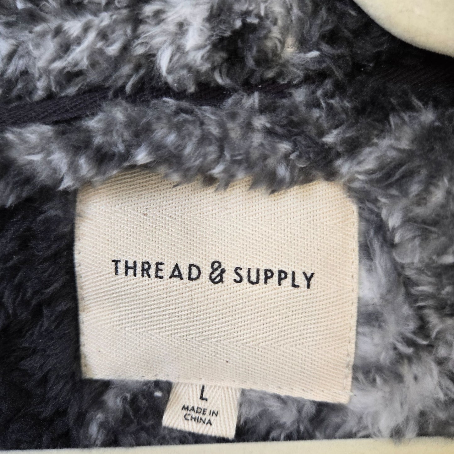 Thread & Supply Plaid Cropped Soft Teddy Jacket Size Large