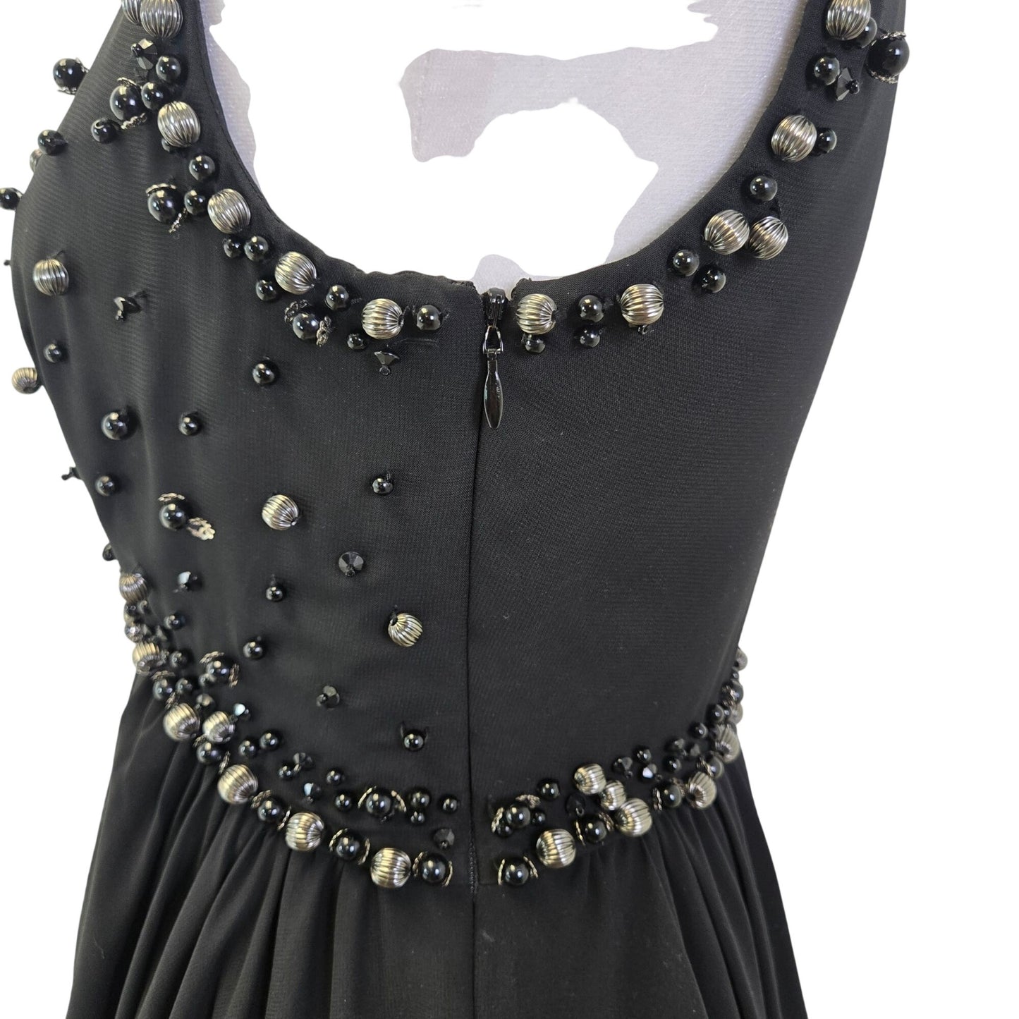 Ted Baker Davini Chunky Beaded Black Fit & Flare Cocktail Dress Size 0
