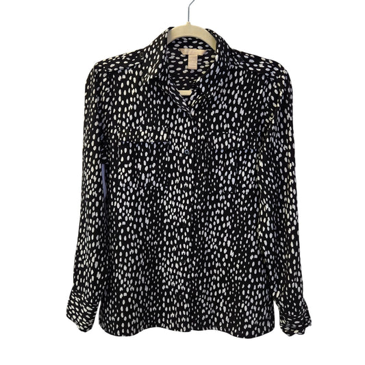 Banana Republic Factory Polka Dot Print Button Down Blouse Size Small Petite