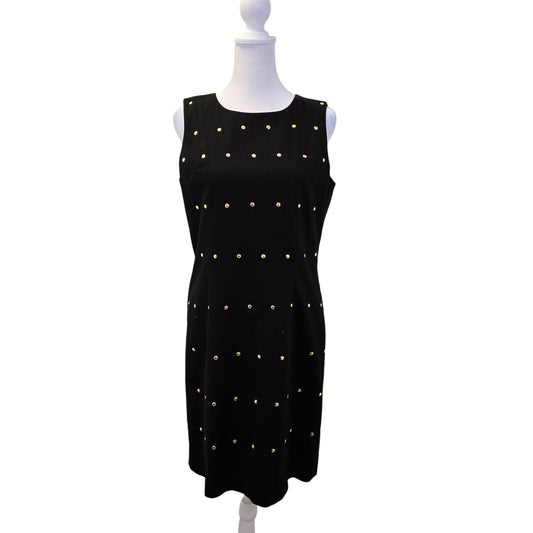 Michael Michael Kors Gold Sequin Studded Shift Dress Size 6
