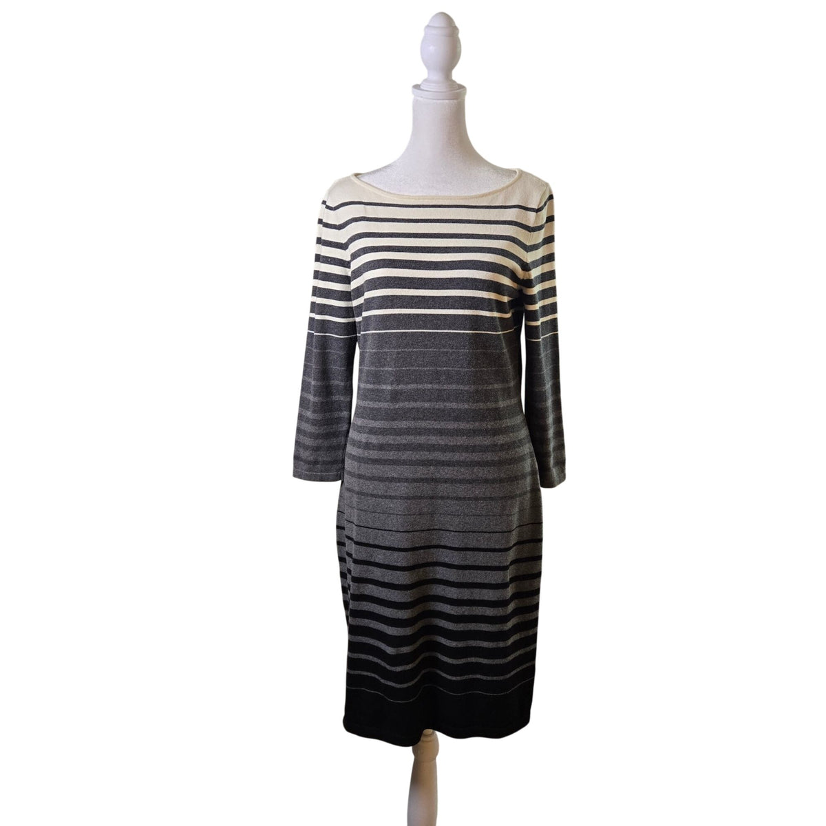 Lauren Ralph Lauren Cotton Blend Striped Sweater Dress Size Medium