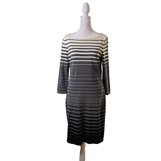 Lauren Ralph Lauren Cotton Blend Striped Sweater Dress Size Medium