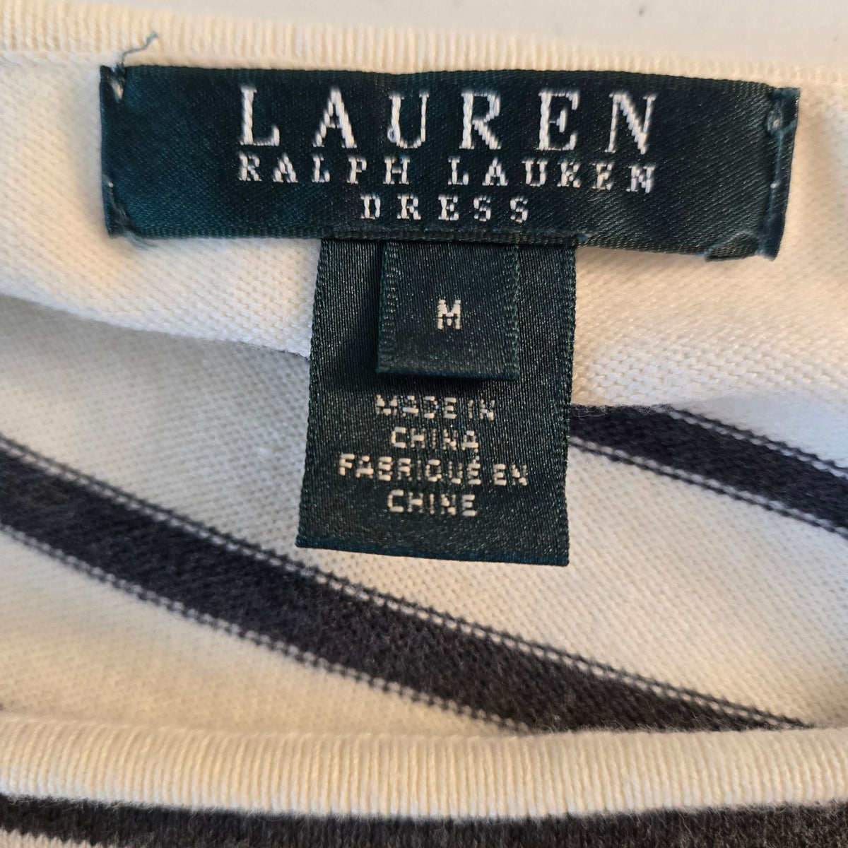 Lauren Ralph Lauren Cotton Blend Striped Sweater Dress Size Medium