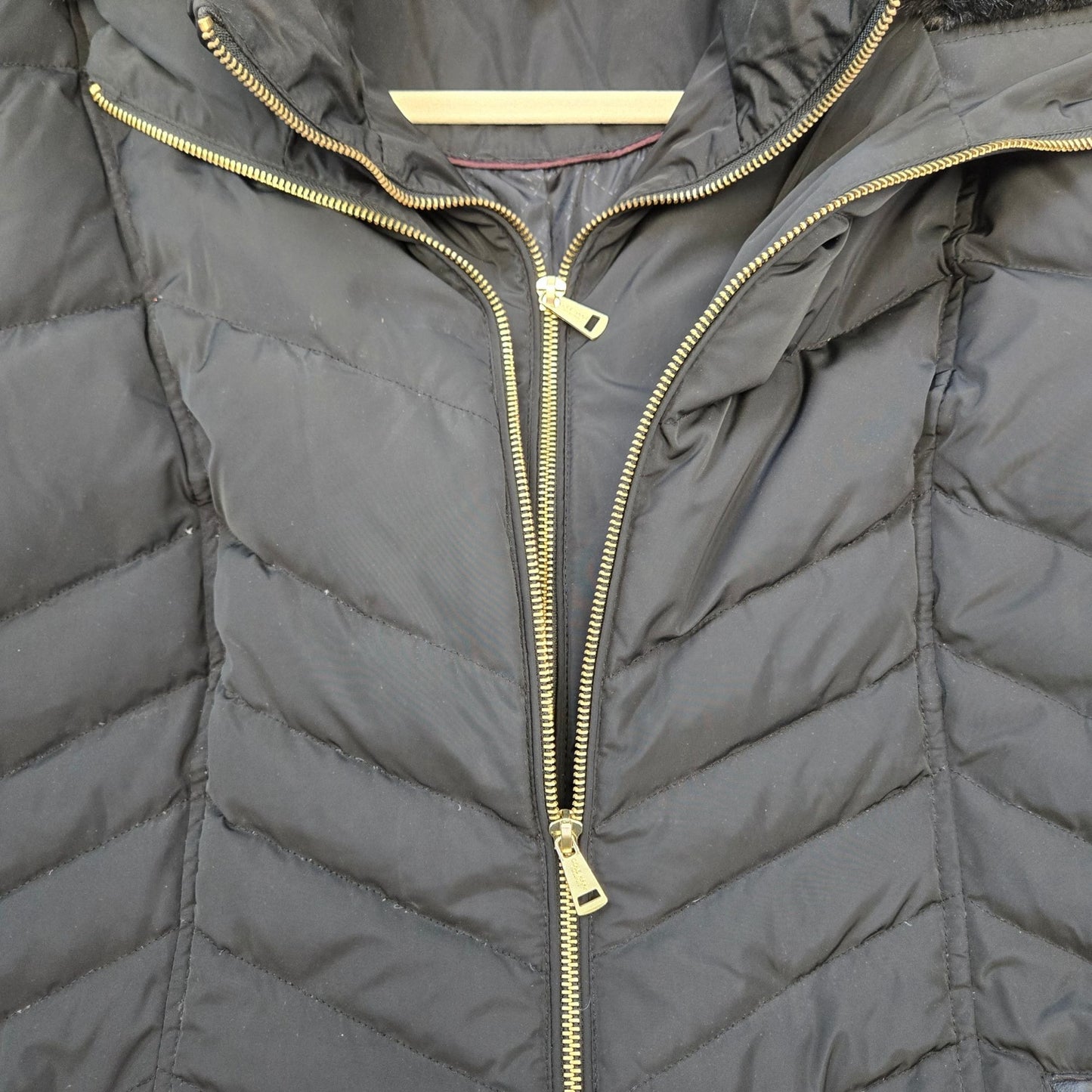 Cole Haan Partially Down Filled Hooded and Belted Puffer Coat Size XL