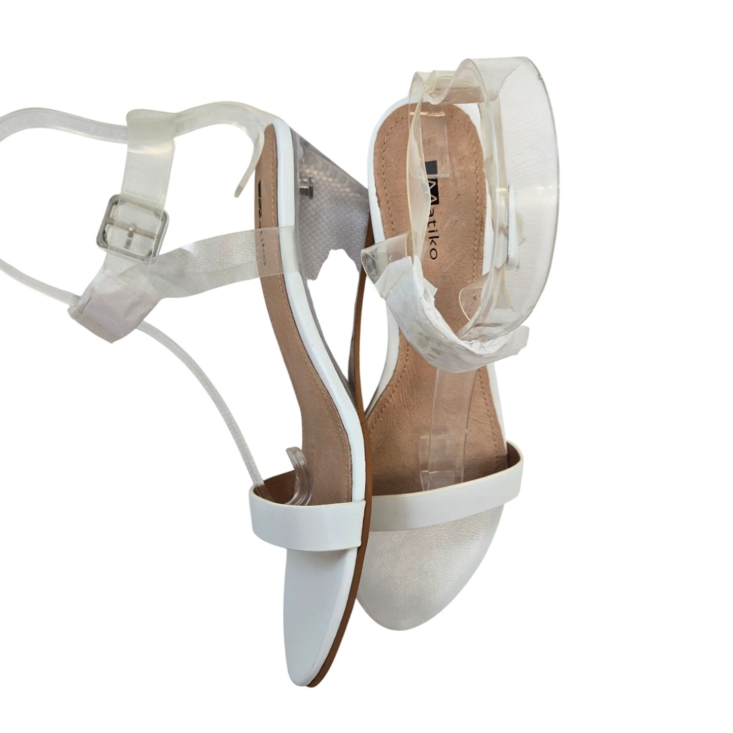 NWT/NIB Matiko Heely Clear Wedge Heel Strappy Sandal Size 39/US 8.5