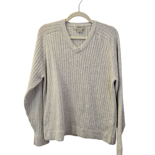 J. Crew Ribbed Cotton V-Neck Sweater Size Large