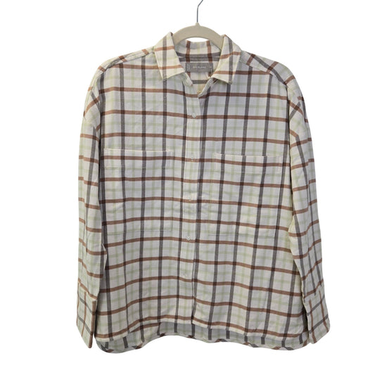 NWOT Everlane The Flannel Boxy Button Down Shirt Size XS