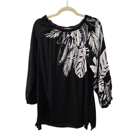 Soft Surroundings 100% Viscose Lightweight Tropical Print Boho Top Size Medium