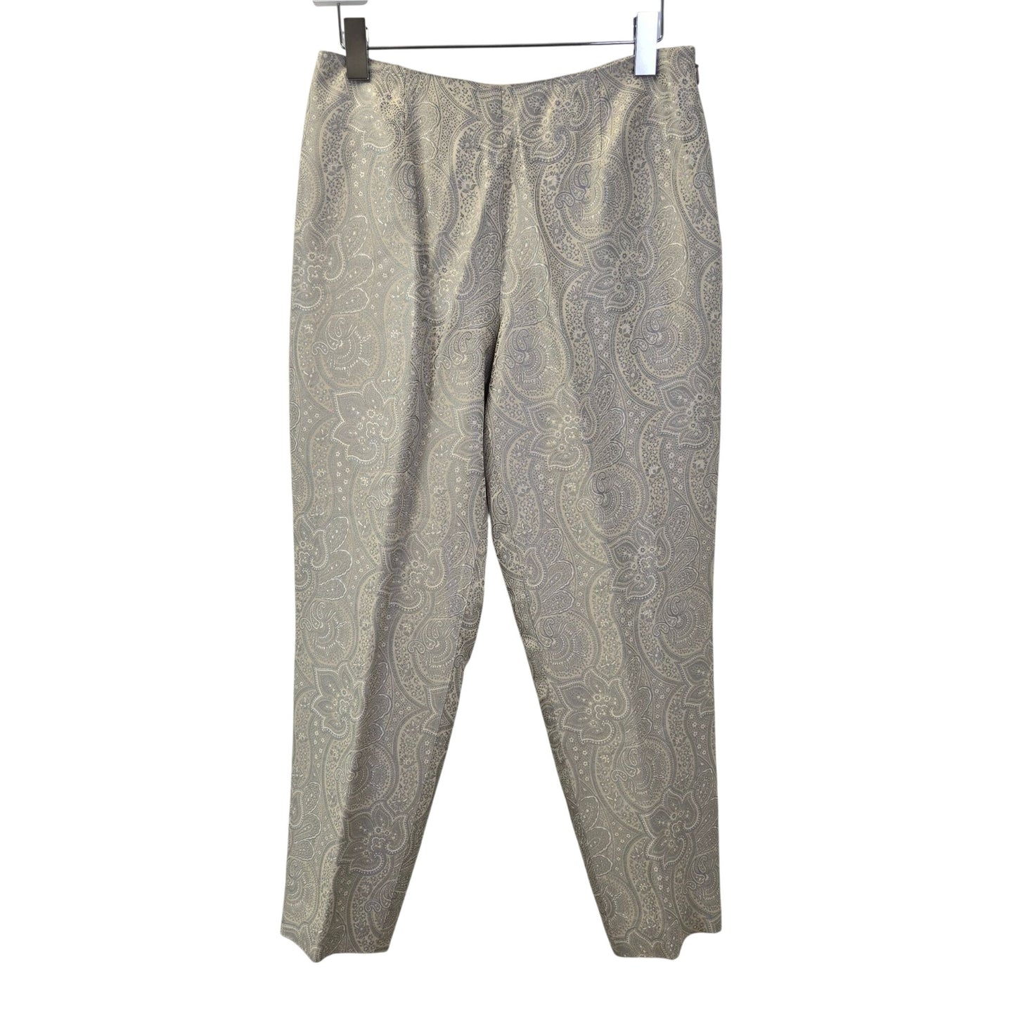 Ann Taylor Petites Paisley Print Metallic Ankle Trouser Pants Size 8 Petite