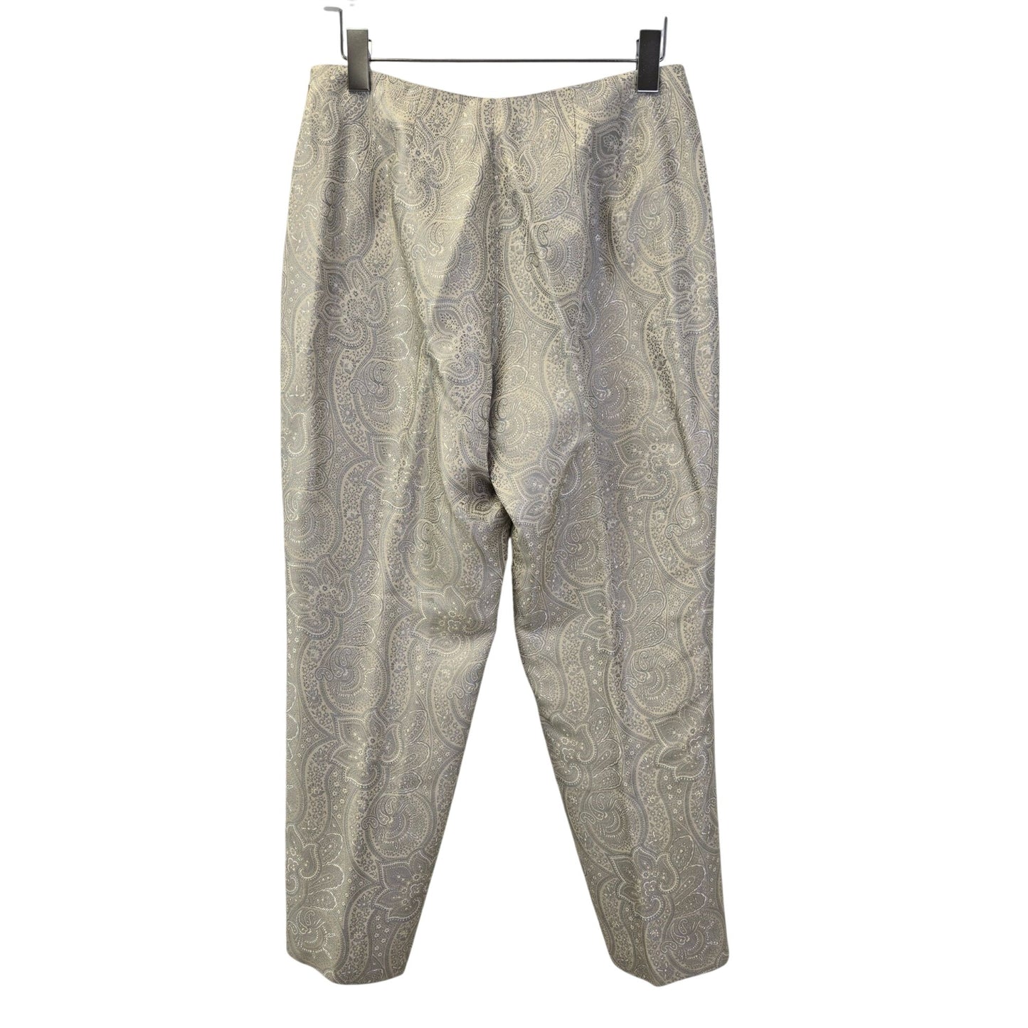 Ann Taylor Petites Paisley Print Metallic Ankle Trouser Pants Size 8 Petite