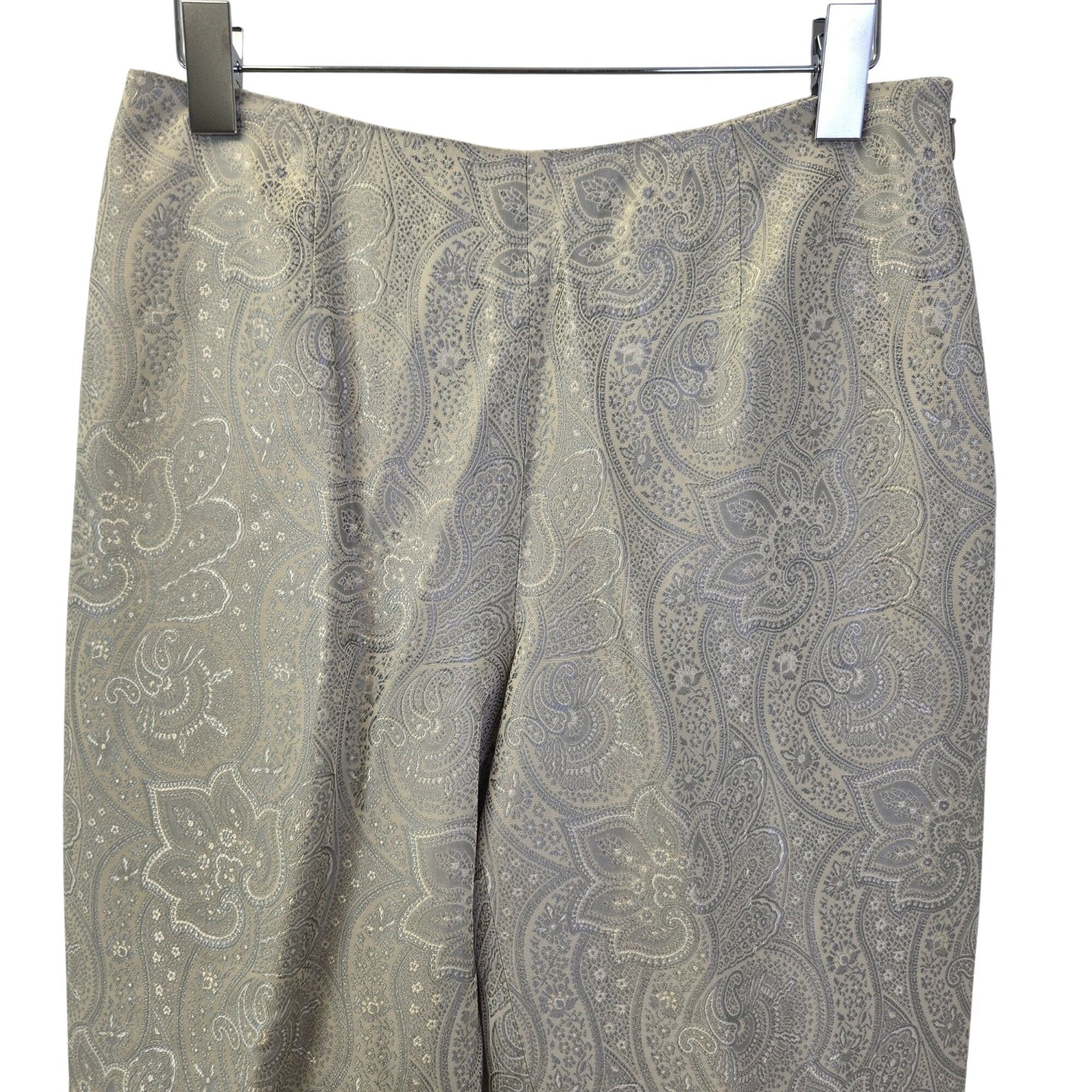 Ann Taylor Petites Paisley Print Metallic Ankle Trouser Pants Size 8 Petite