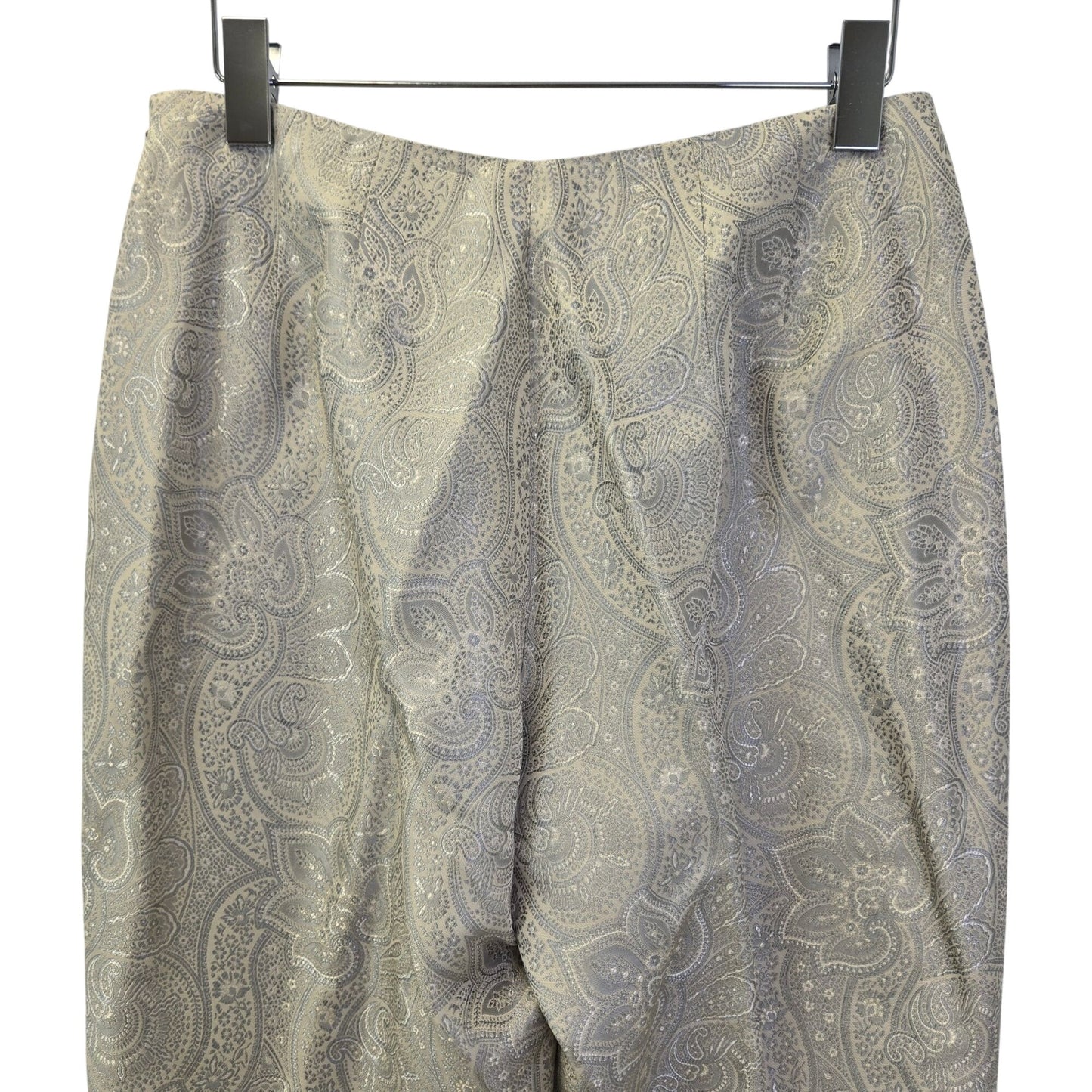 Ann Taylor Petites Paisley Print Metallic Ankle Trouser Pants Size 8 Petite