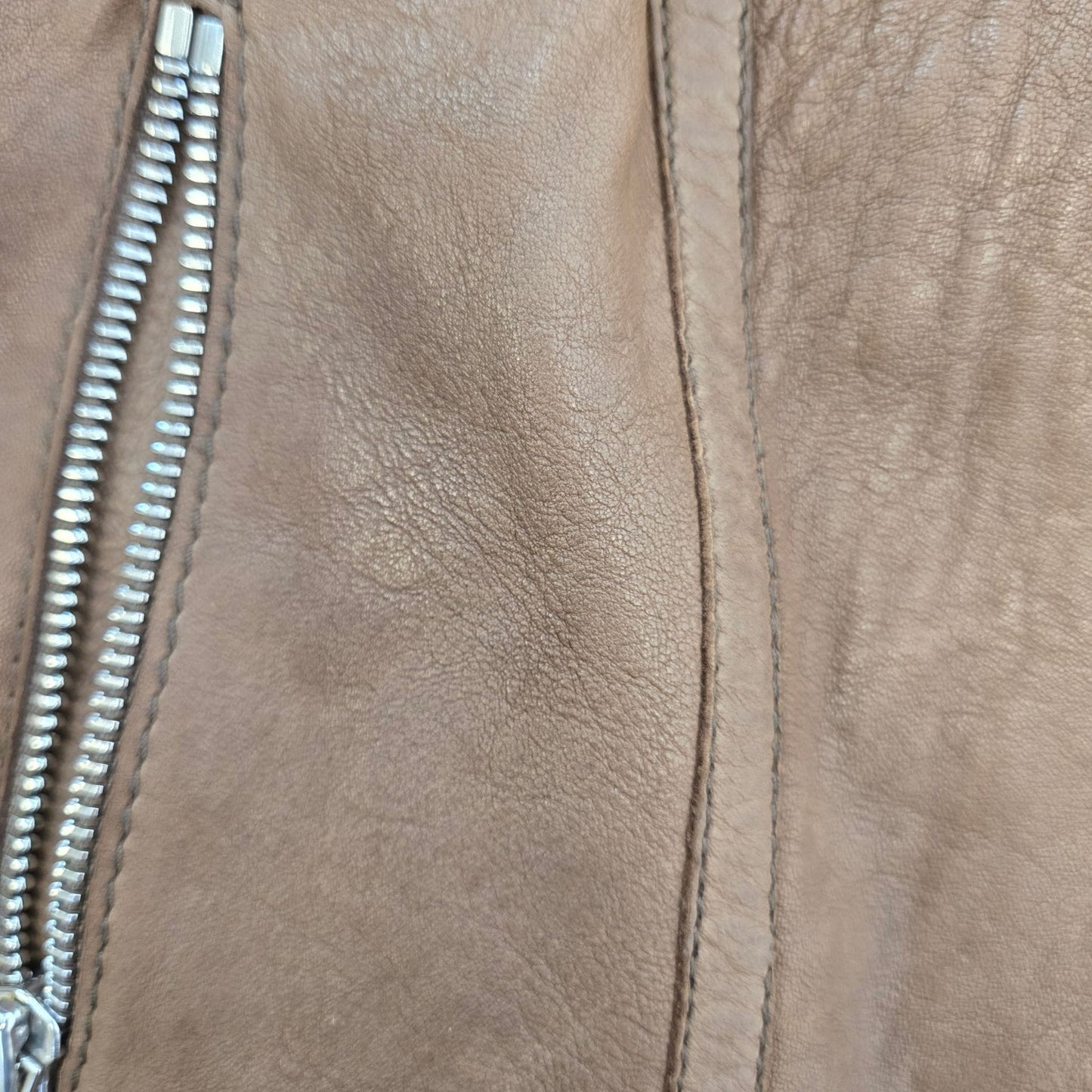Karen Millen 100% Leather Asymmetrical Zip Moto Jacket Size 6