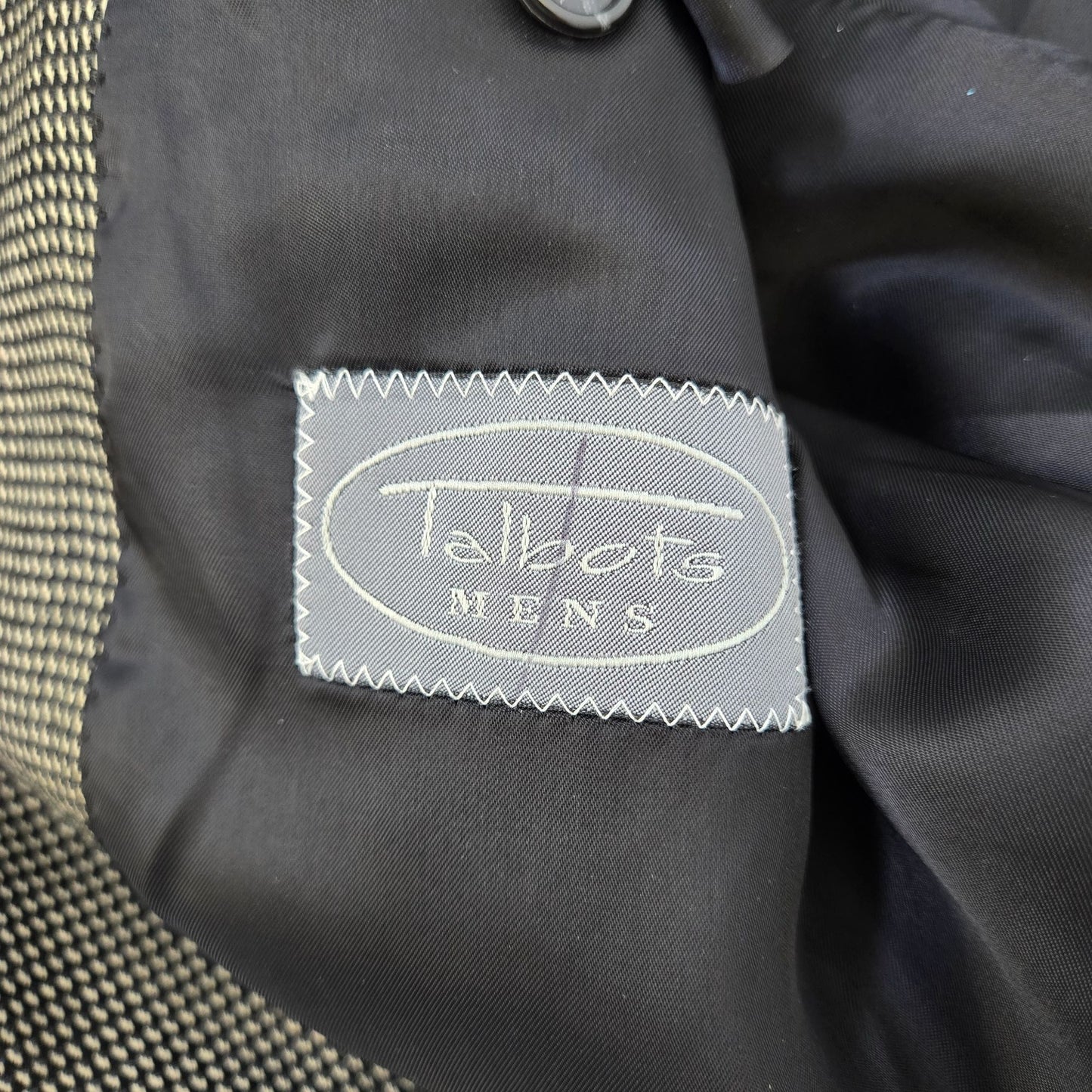 Talbots Men 100% Wool Graphic Print Two Button Sport Coat Size 46 Tall