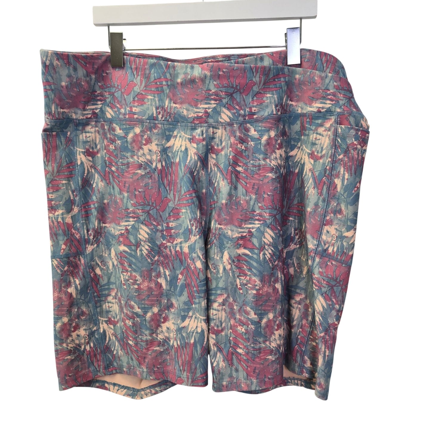 Freely Tropical Print High Rise Activewear Bike Shorts Size 3X
