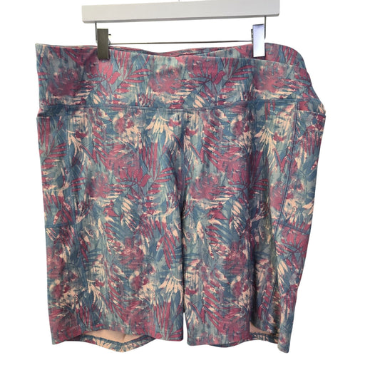Freely Tropical Print High Rise Activewear Bike Shorts Size 3X