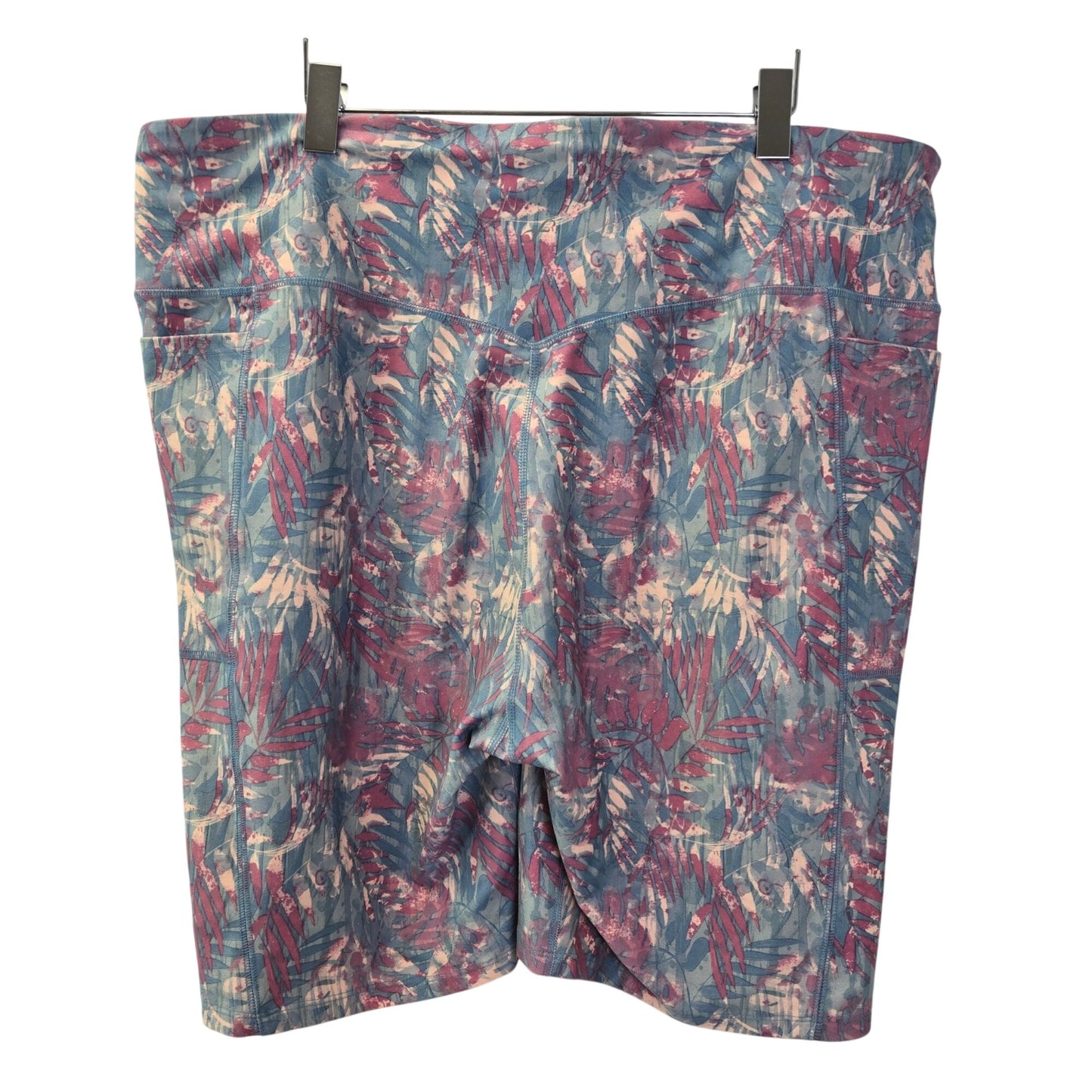Freely Tropical Print High Rise Activewear Bike Shorts Size 3X