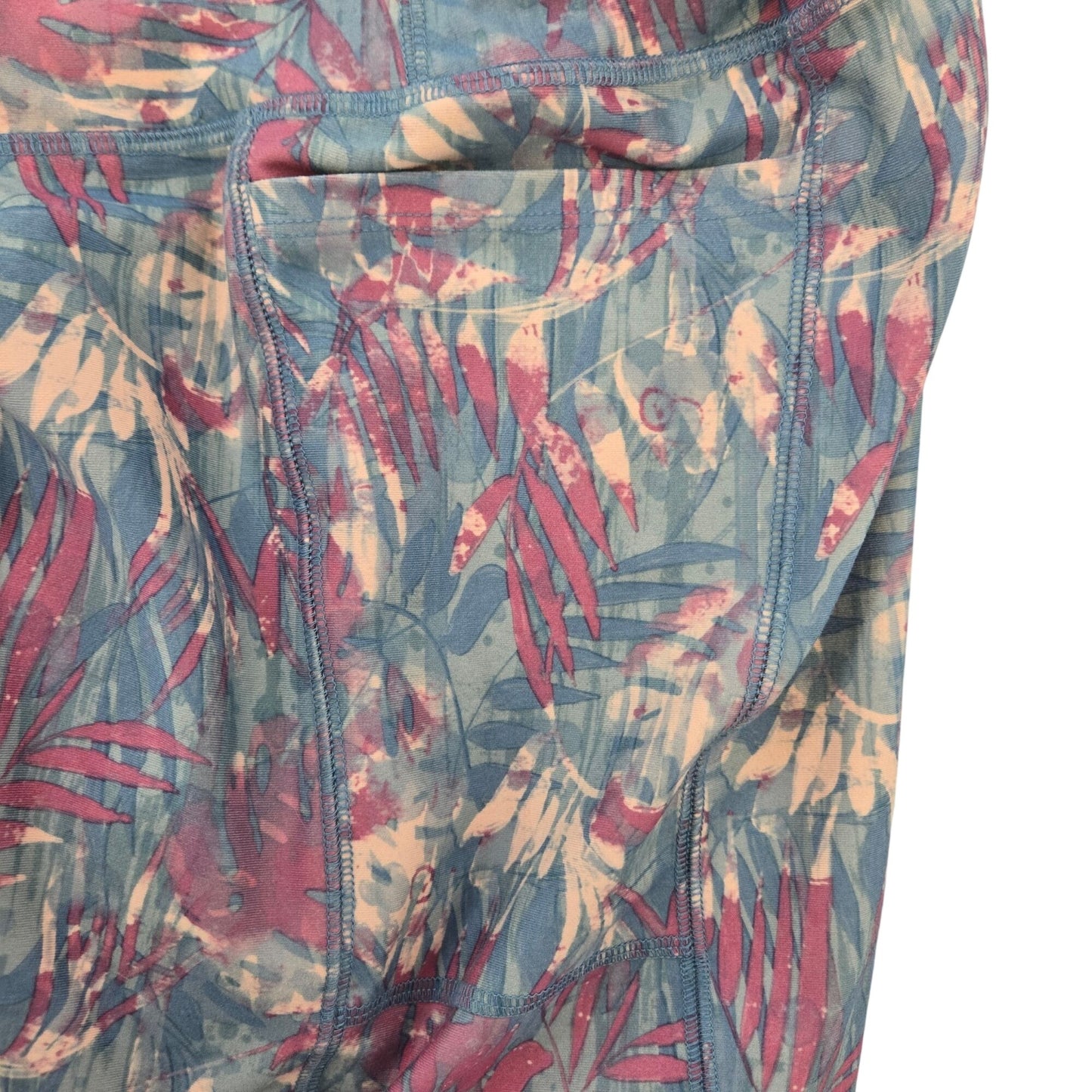 Freely Tropical Print High Rise Activewear Bike Shorts Size 3X