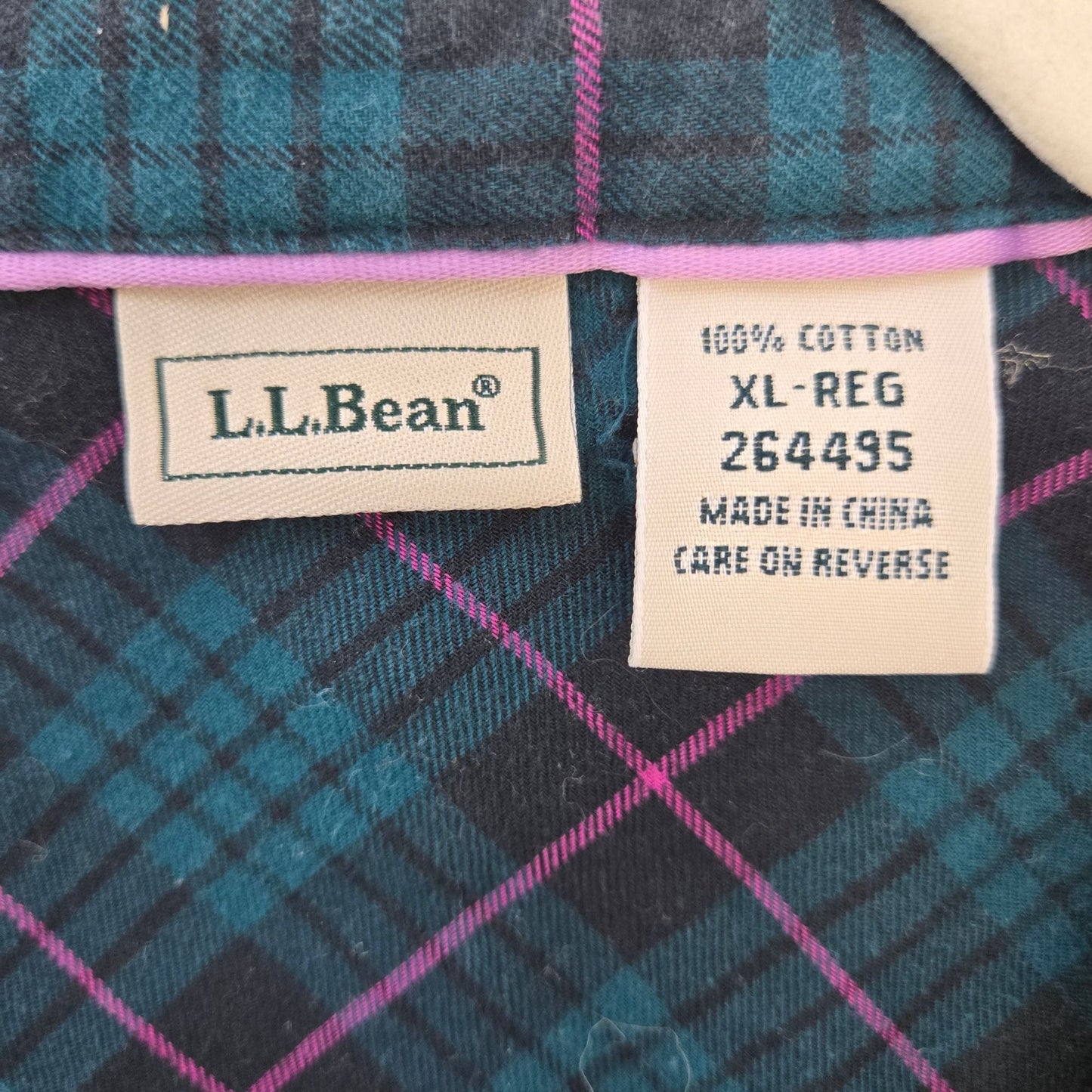L.L. Bean Flannel Plaid Button Down Shirt Size XL