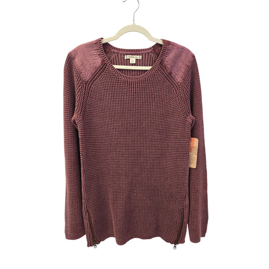 NWT Ruff Hewn Cotton Burnout Waffle Textured Zip Detail Tunic Sweater Size Large