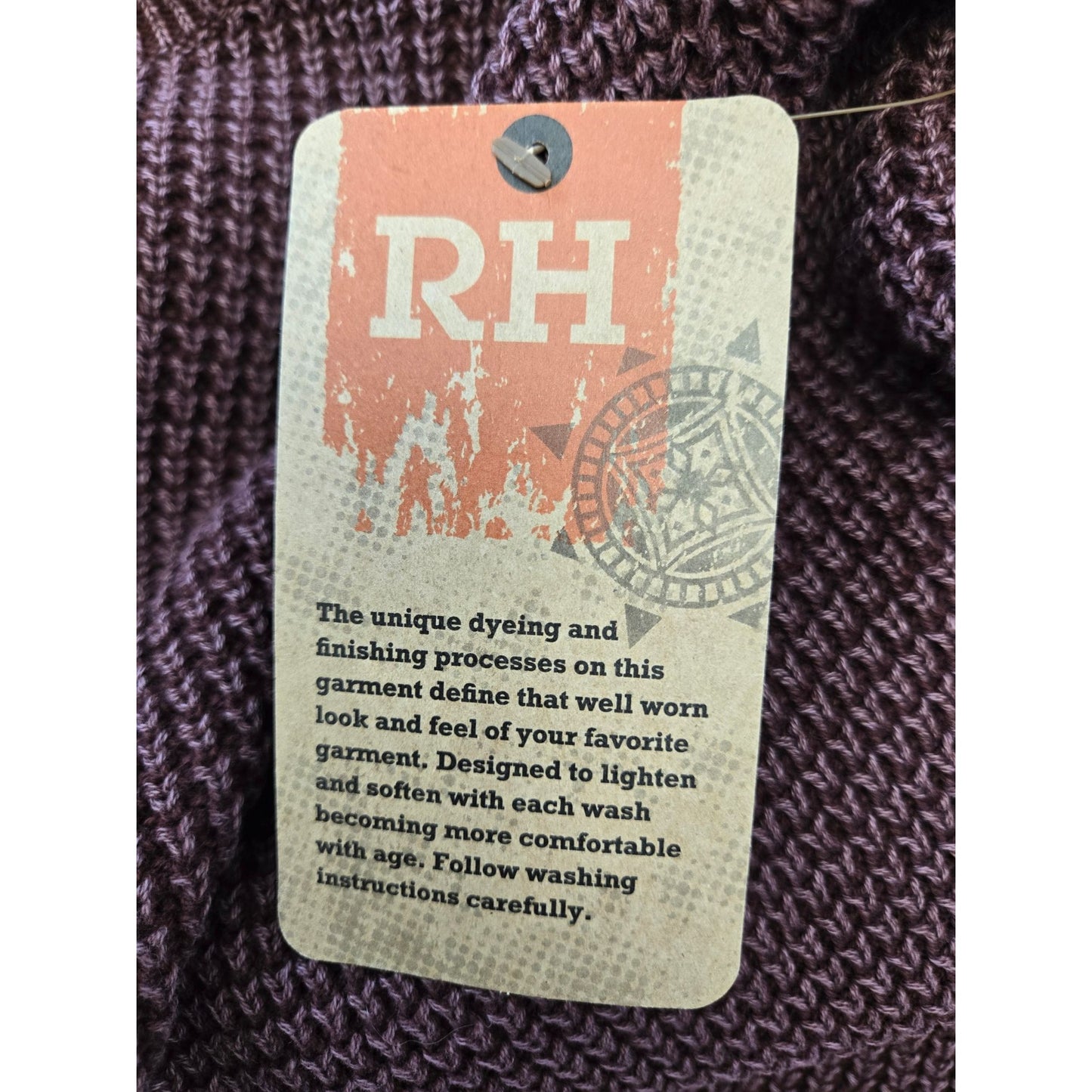 NWT Ruff Hewn Cotton Burnout Waffle Textured Zip Detail Tunic Sweater Size Large
