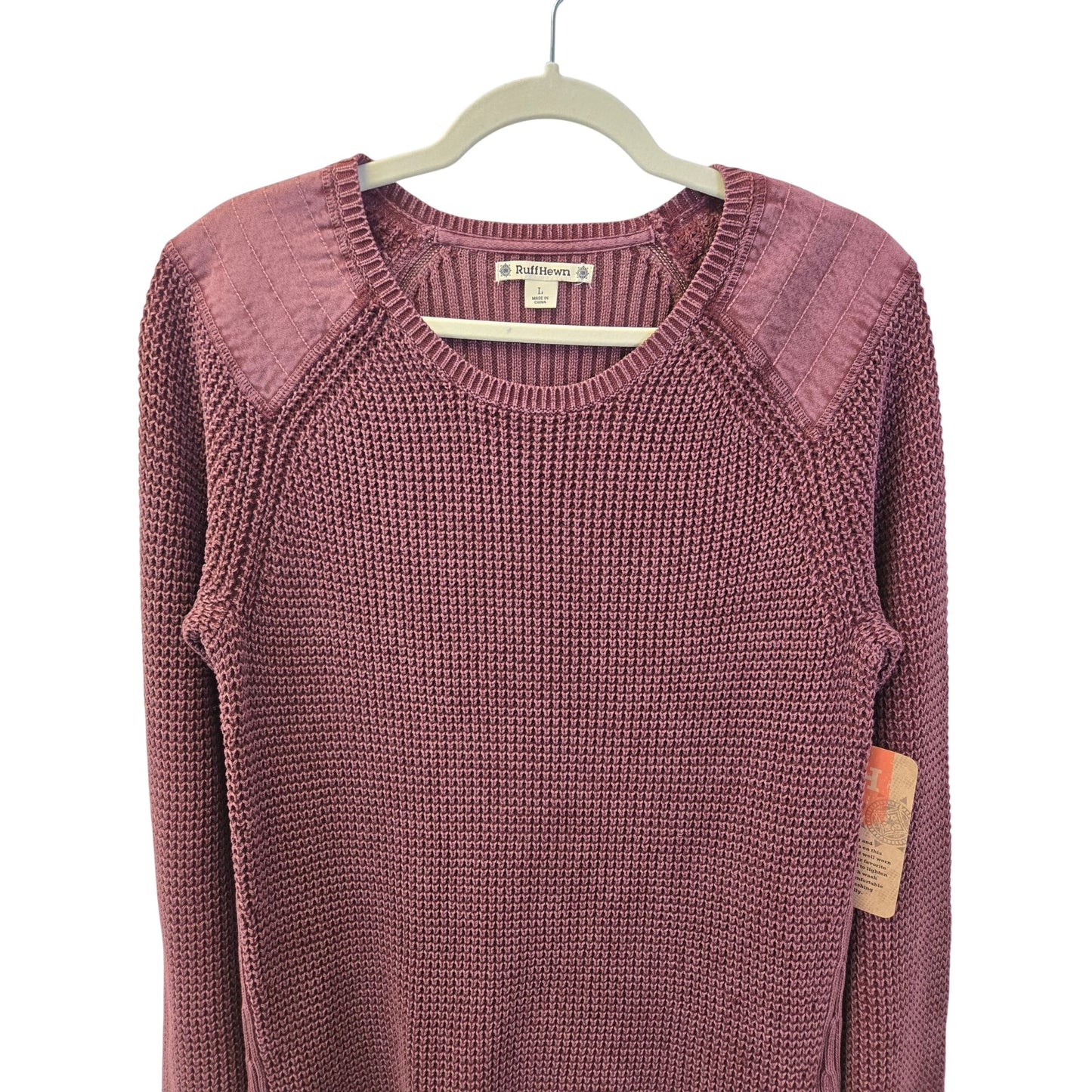 NWT Ruff Hewn Cotton Burnout Waffle Textured Zip Detail Tunic Sweater Size Large
