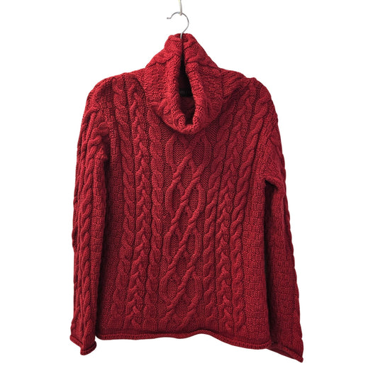 Inis Crafts 100% Merino Wool Cable Knit Cowlneck Sweater Size Small