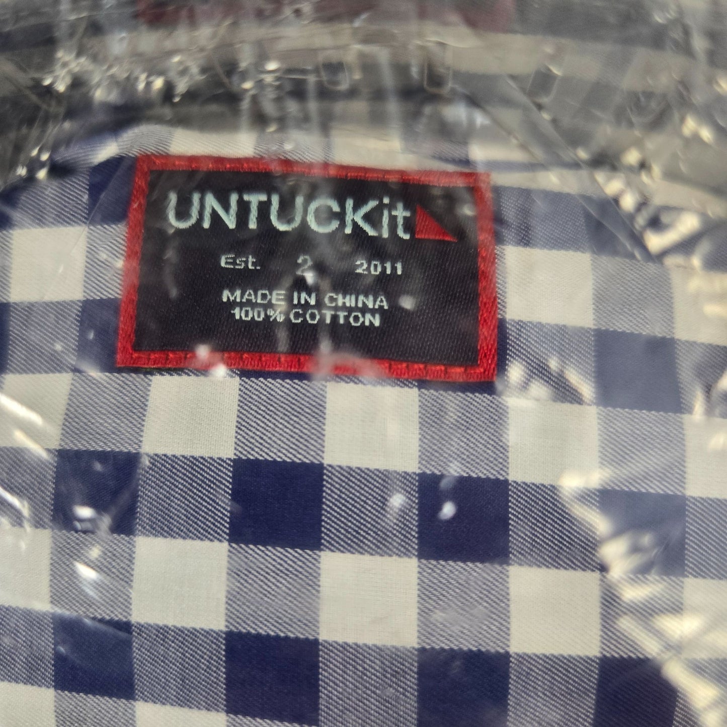 NWT UNTUCKit Belleza Gingham Print Long Sleeve Button Down Shirt Size 2