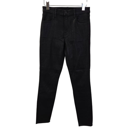 J Brand Alana High Rise Coated Black Skinny Jeans Size 27