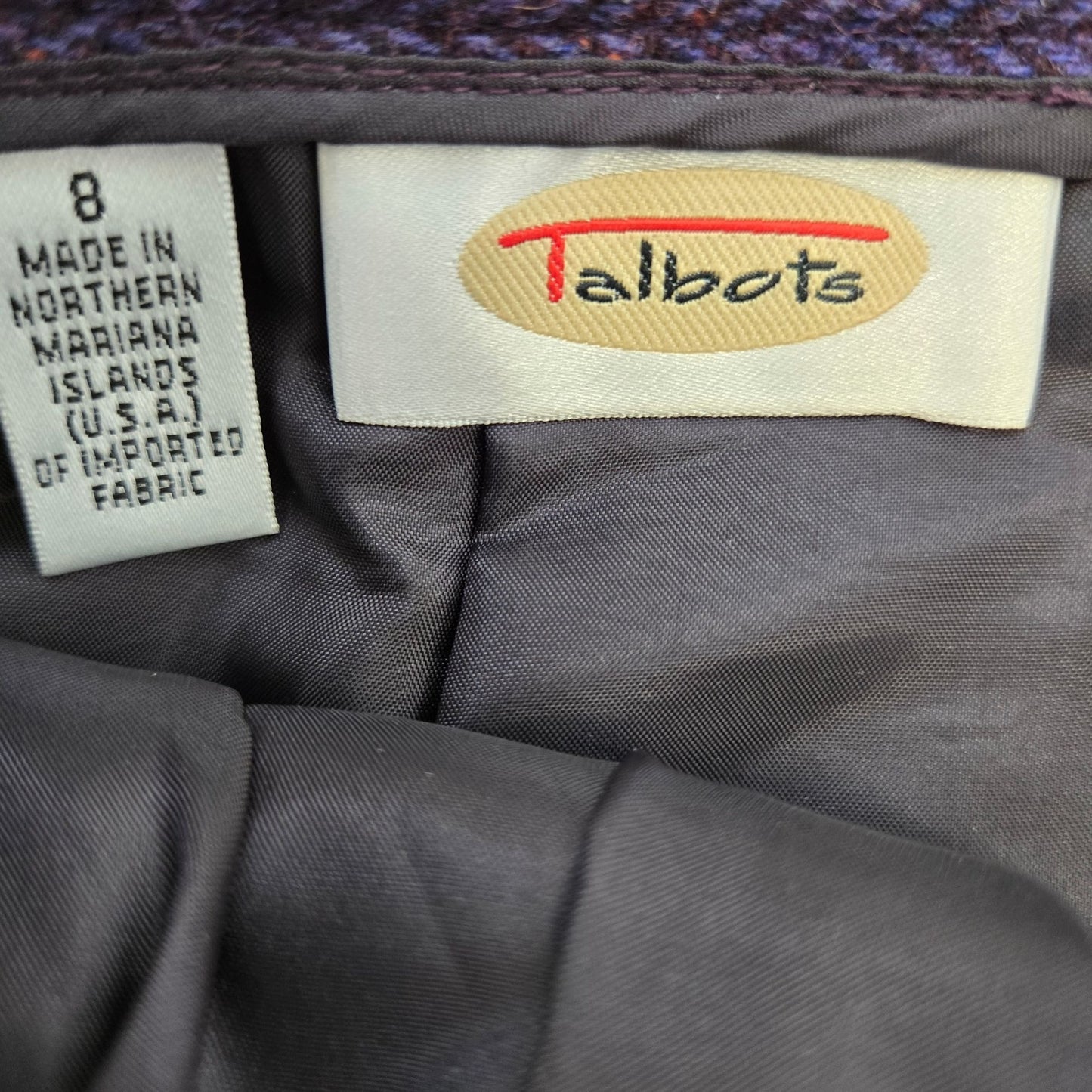 Talbots 100% Wool Confetti Print Pencil Skirt Size 8