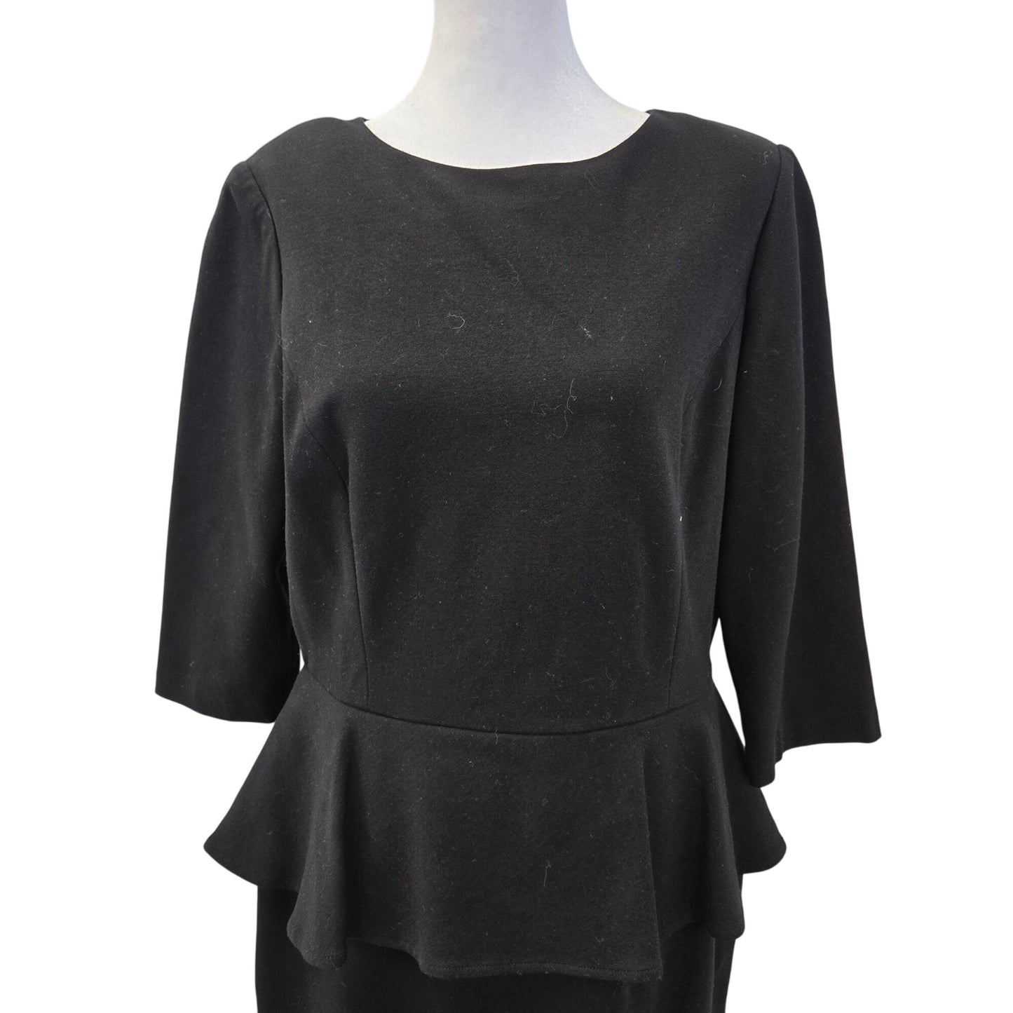 Brooks Brothers Viscose Blend Peplum 3/4 Sleeve Dress Size 10