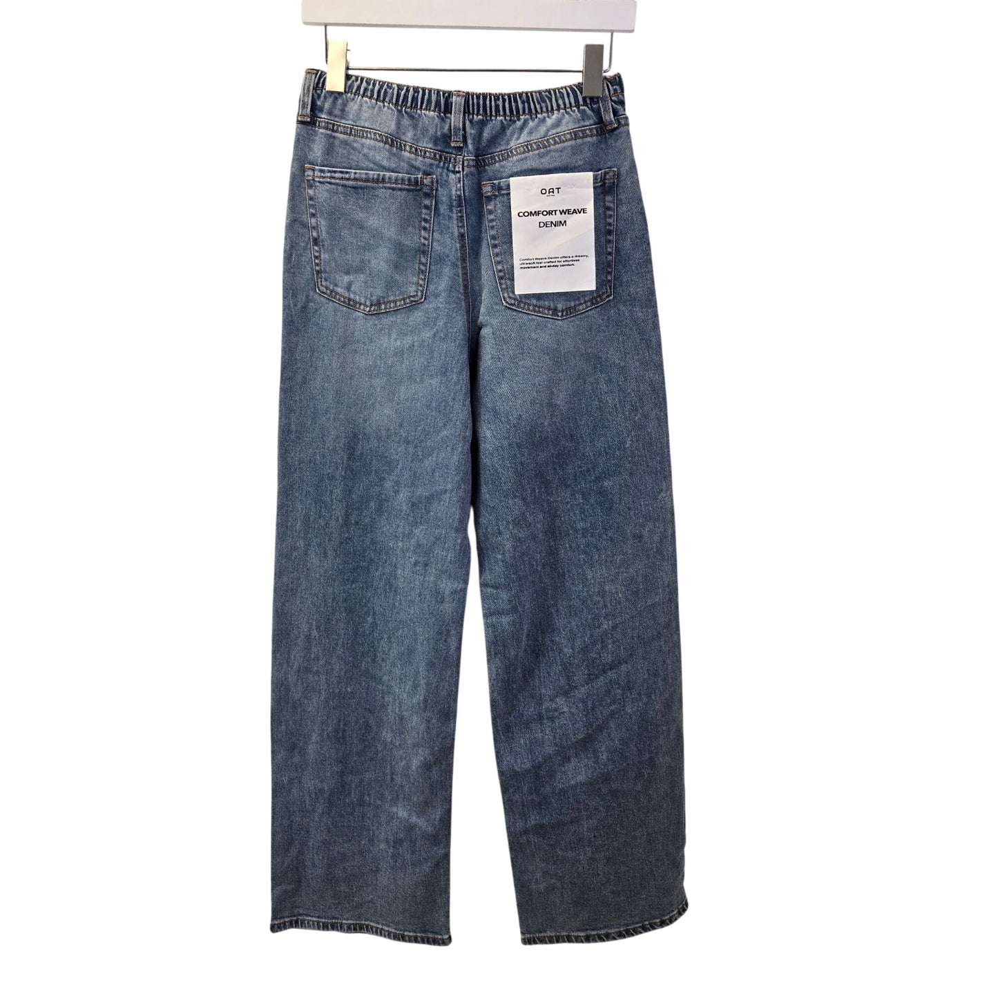 NWT OAT New York High Rise Comfort Weave Wide Leg Jeans Size 2