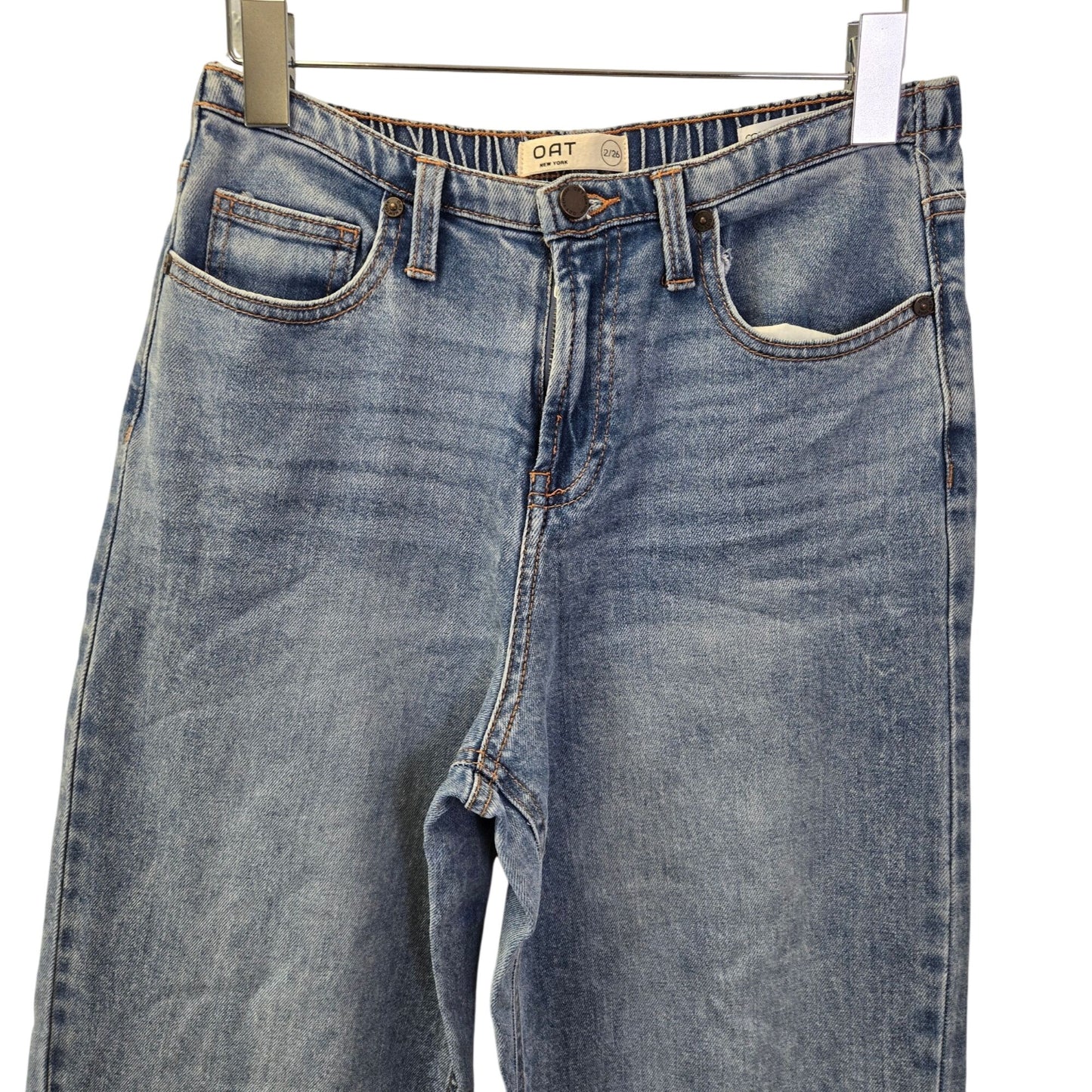 NWT OAT New York High Rise Comfort Weave Wide Leg Jeans Size 2
