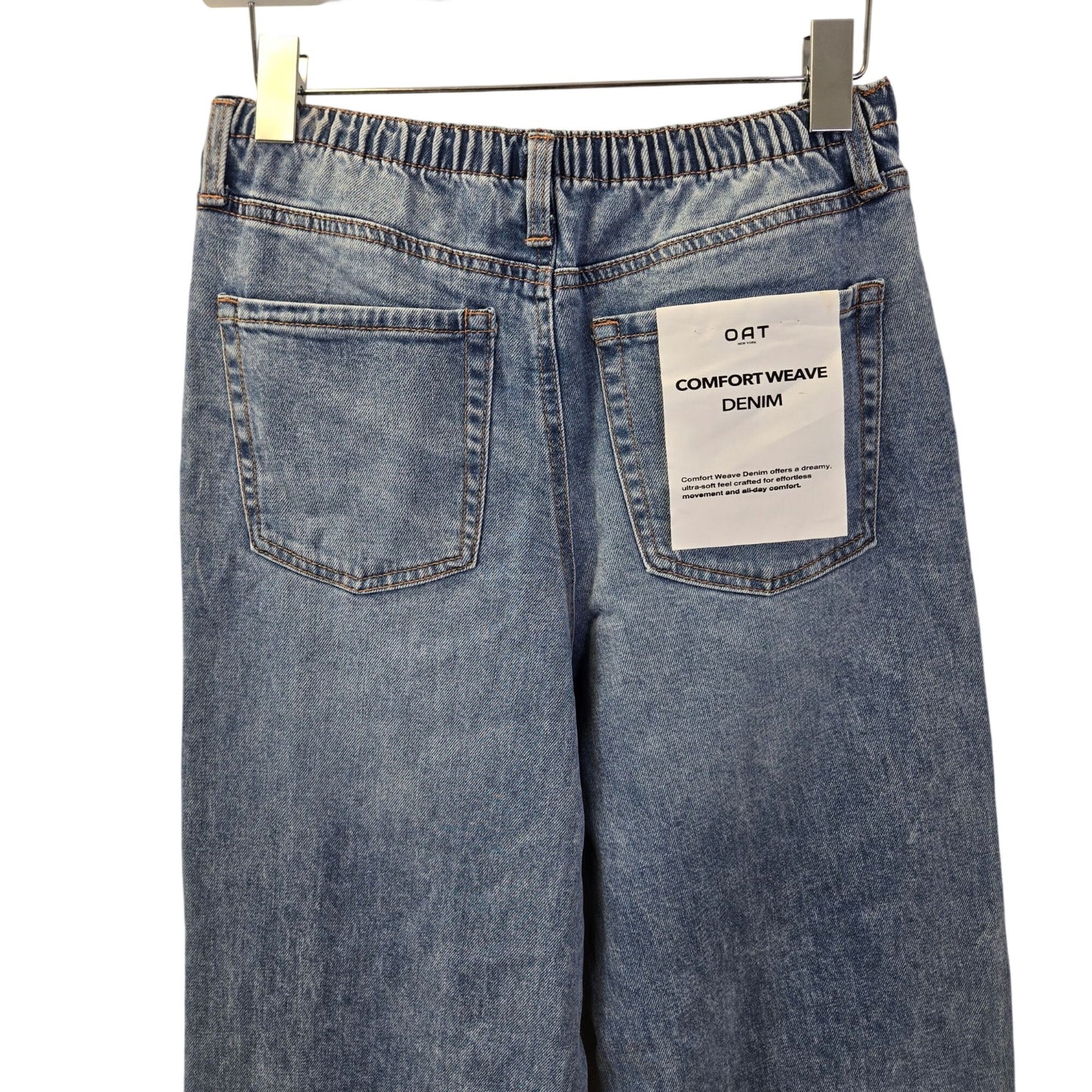 NWT OAT New York High Rise Comfort Weave Wide Leg Jeans Size 2
