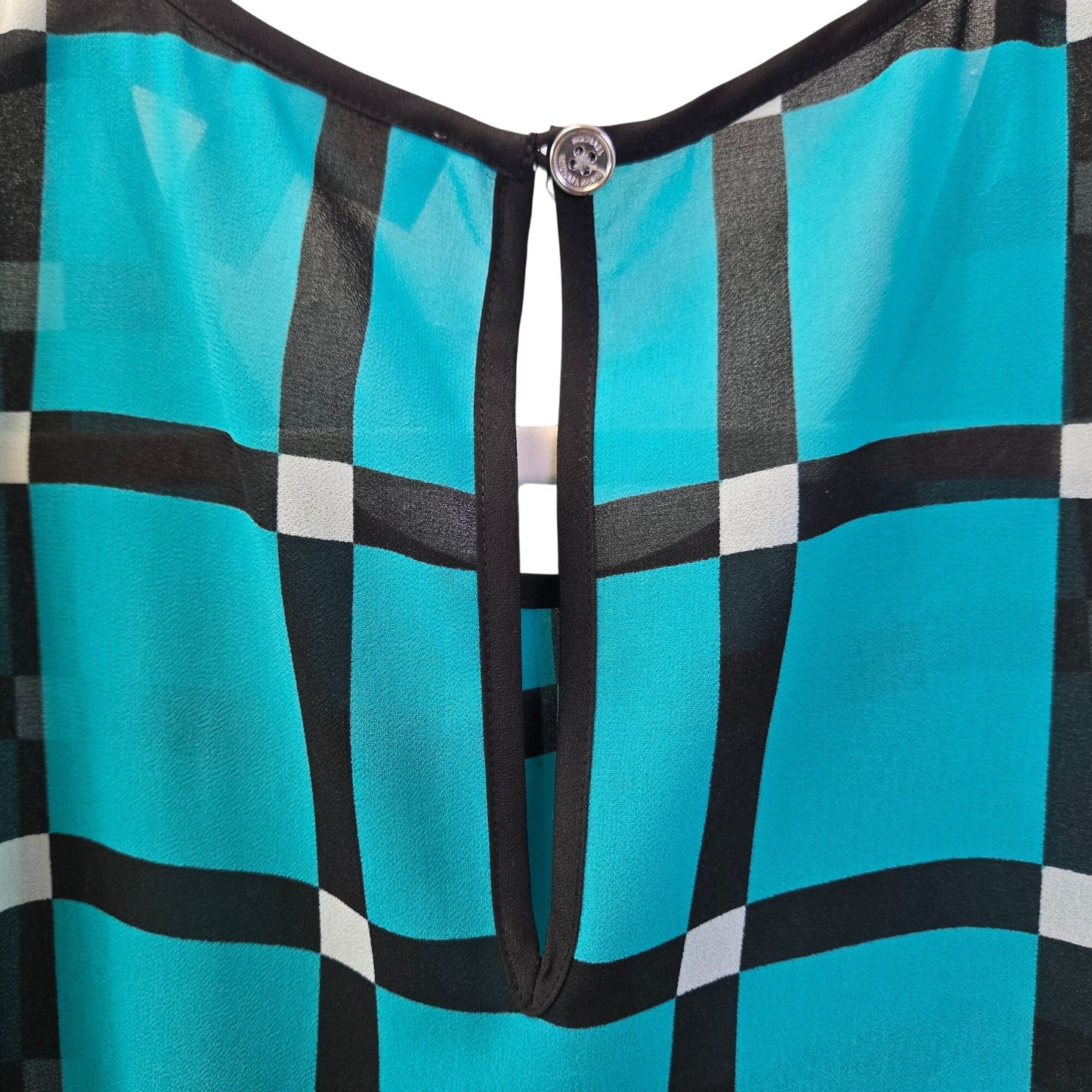 Michael Michael Kors Graphic Print Pleated Sleeveless Blouse Size Large