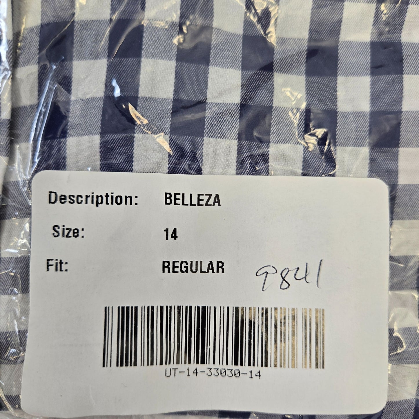 NWT UNTUCKit Belleza Gingham Print Long Sleeve Button Down Shirt Size 14