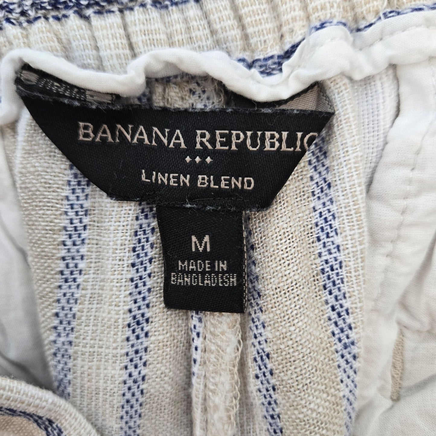 Banana Republic Linen Blend Striped Wide Leg Crop Pants Size Medium