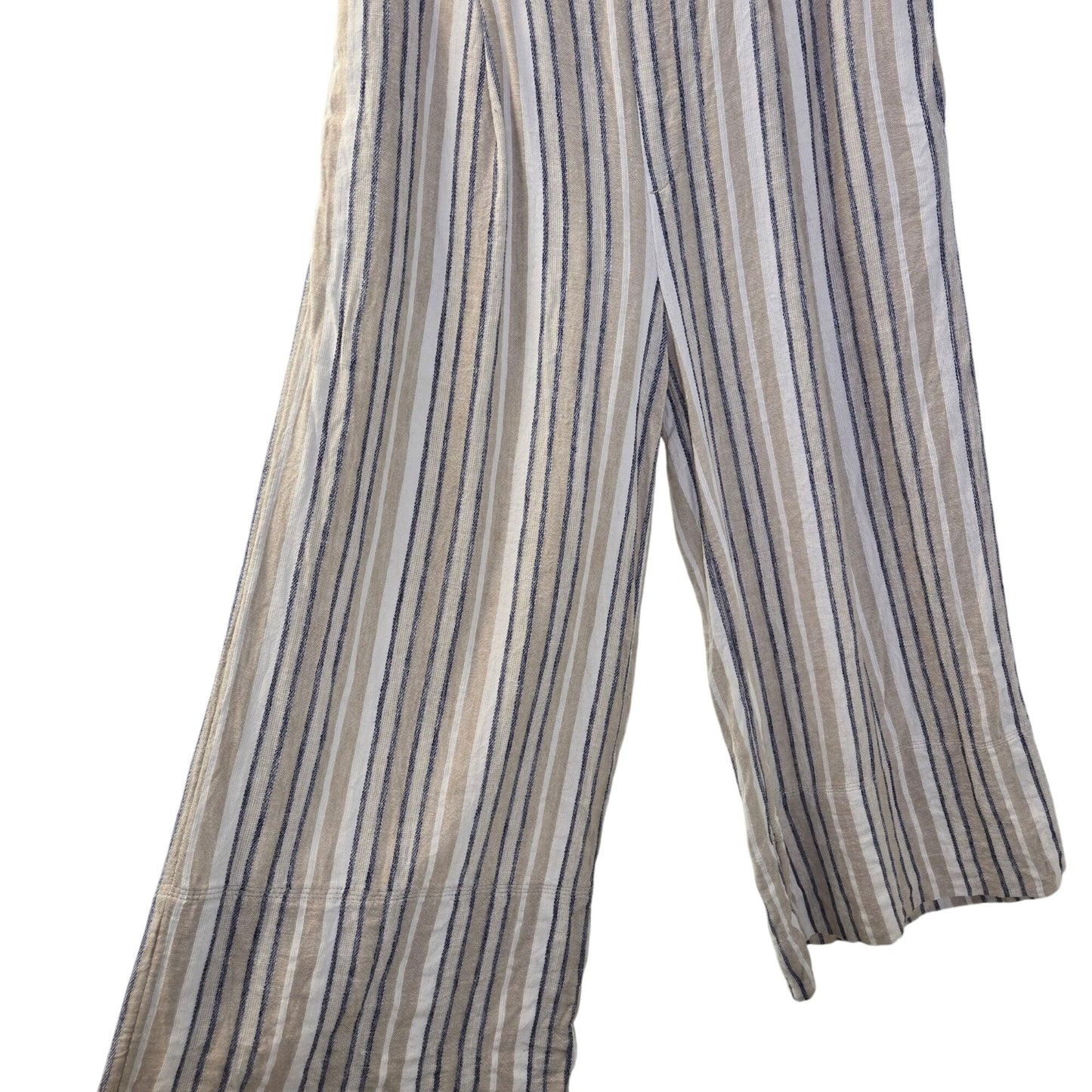 Banana Republic Linen Blend Striped Wide Leg Crop Pants Size Medium