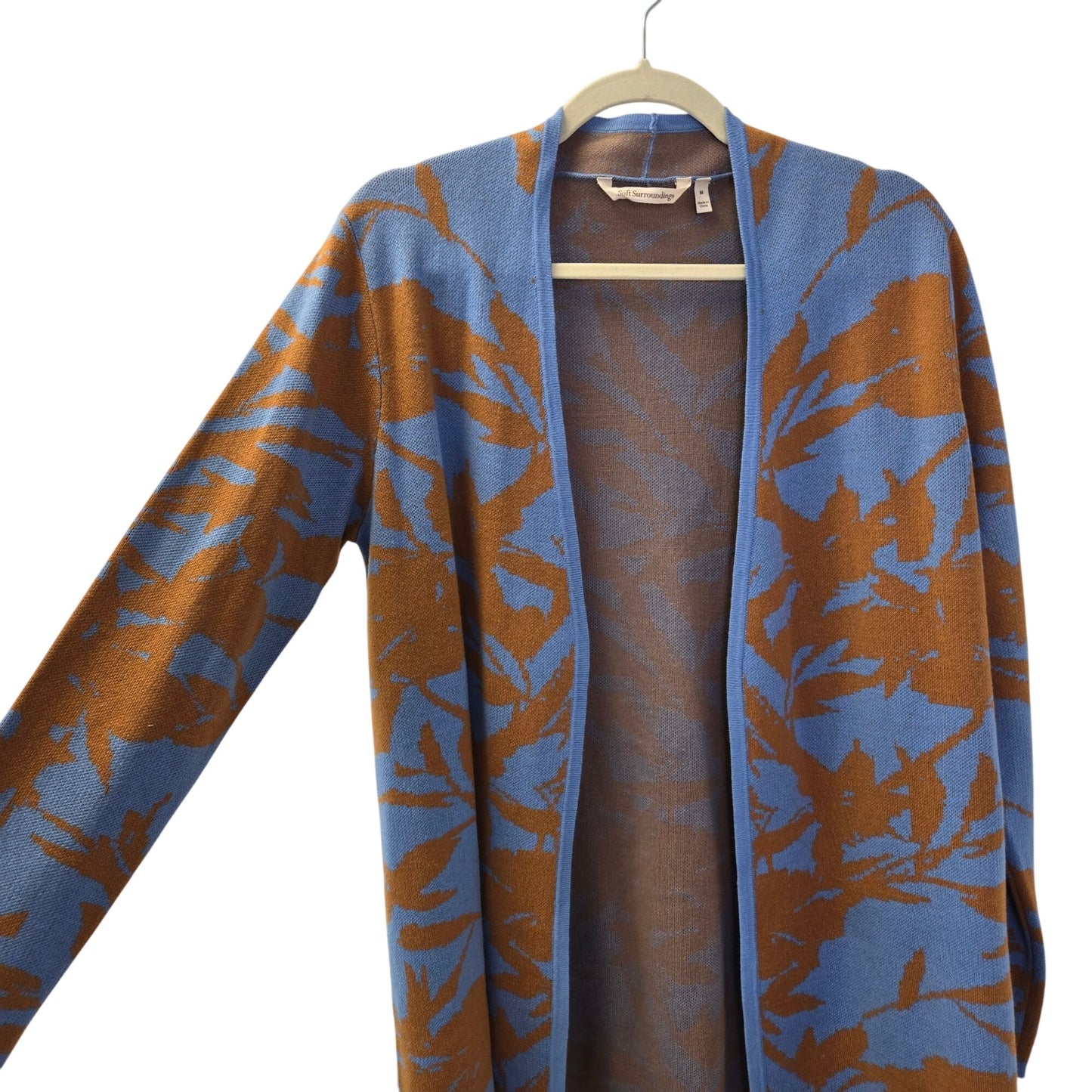 Soft Surroundings Tree Branch Print Open Cardigan Sweater Size Medium