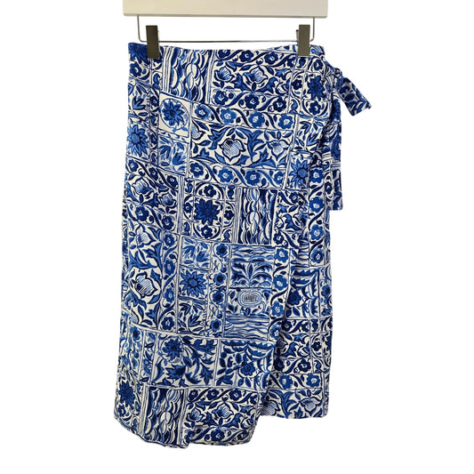 Ann Taylor 100% Viscose Floral Wrap Midi Skirt Size 0