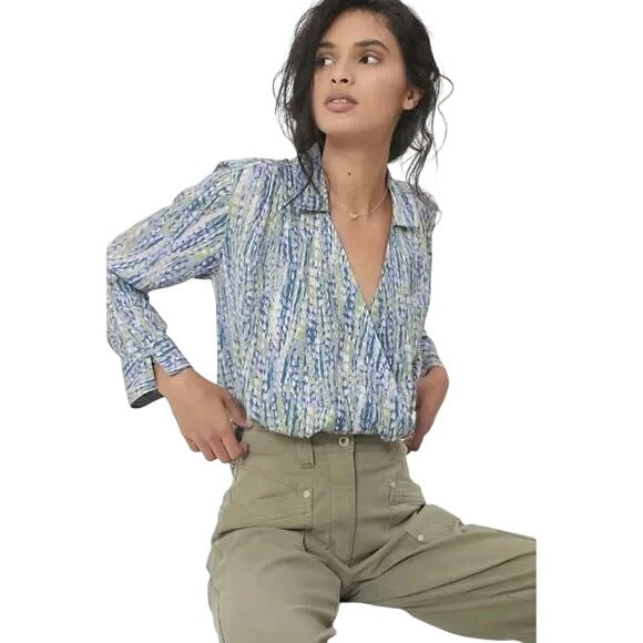 NWT Anthropologie Pilcro 100% Viscose Tisha Surplice Blouse Size Medium