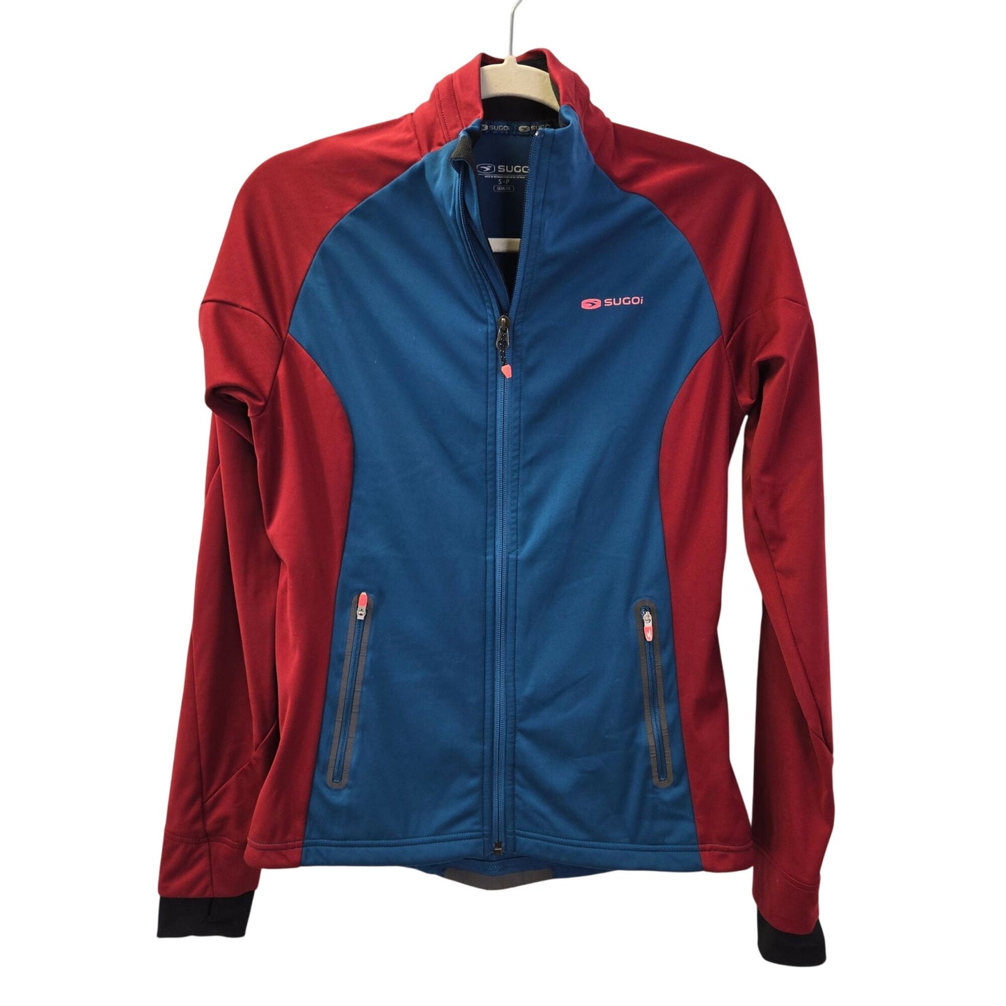 Sugoi Full Zip Color Block Activewear Jacket Size Small *Missing Hood*