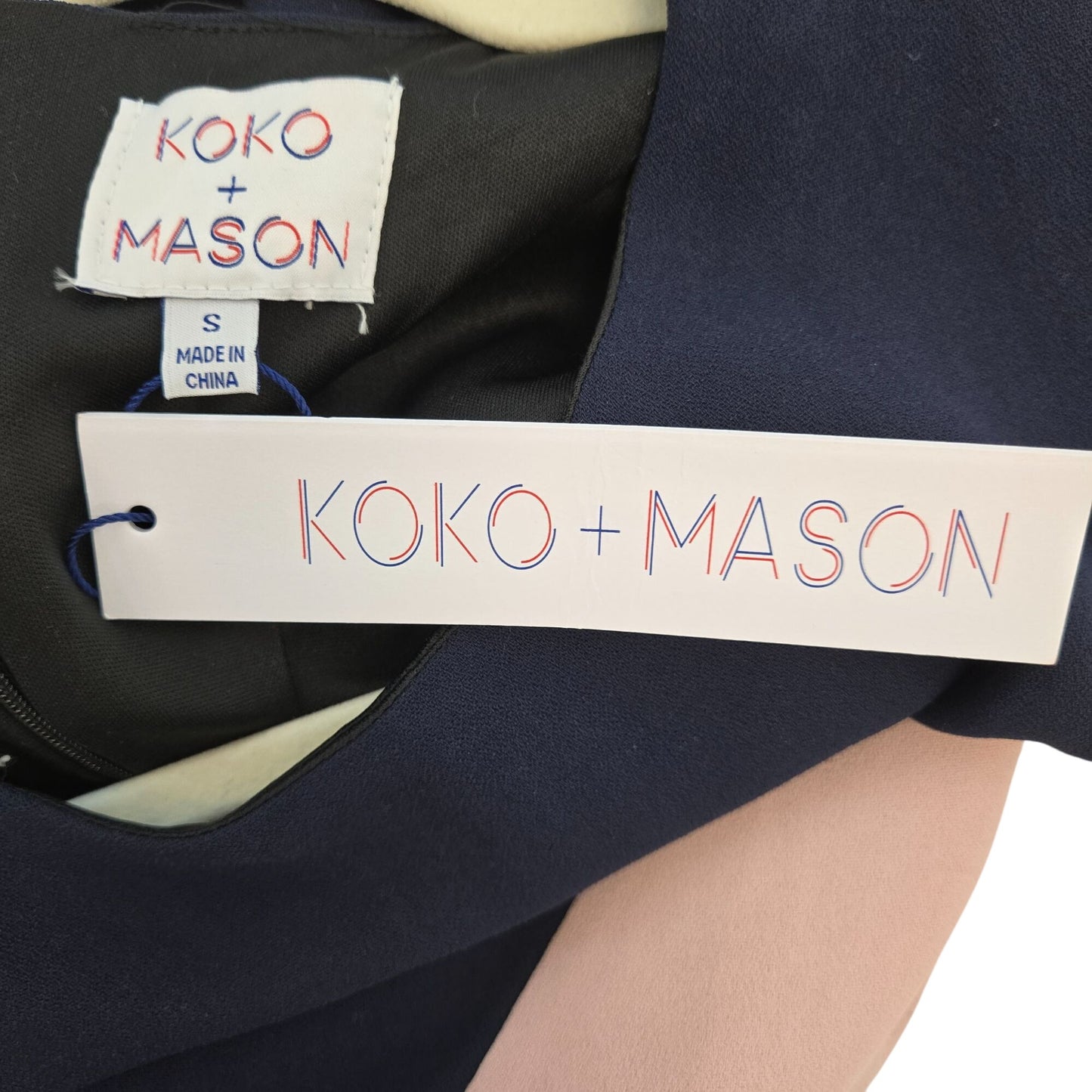 NWT Koko + Mason Color Block Shift Dress Size Small