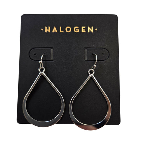 NWT Halogen Silver Tone Tear Drop Earrings