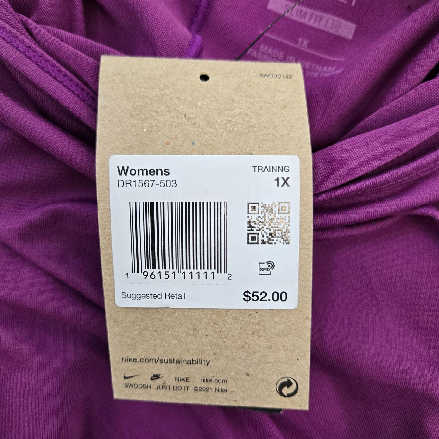NWT Nike Dri-Fit Slim Fit Plus Strappy Activewear Tank Top Size 1X