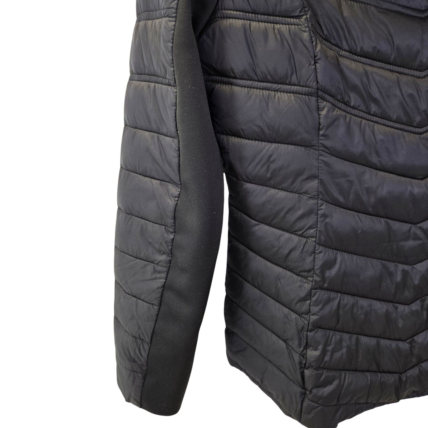 Laundry by Shelli Segal Asymmetrical Zip Hooded Puffer Jacket Size Small