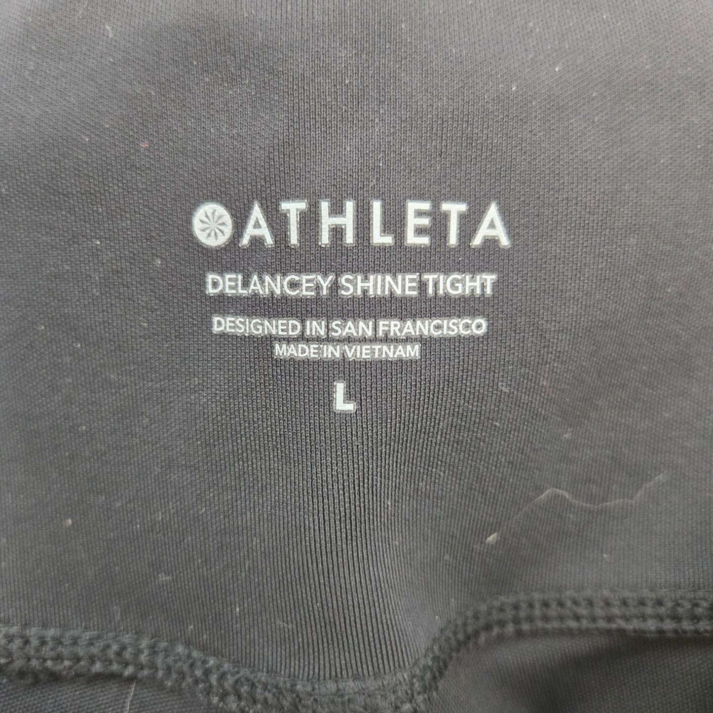 Athleta Delancey Shine Vegan Leather Accent Tight Leggings Size Large