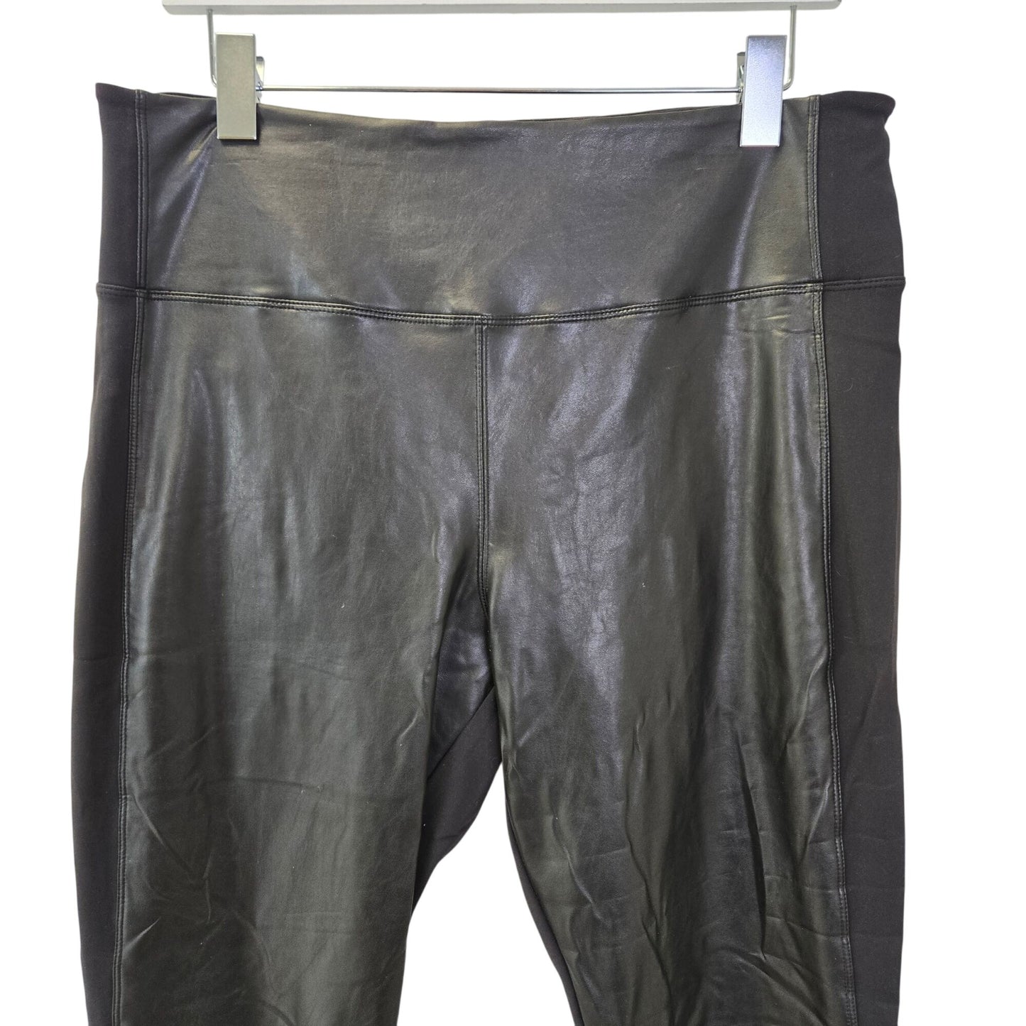 Athleta Delancey Shine Vegan Leather Accent Tight Leggings Size Large